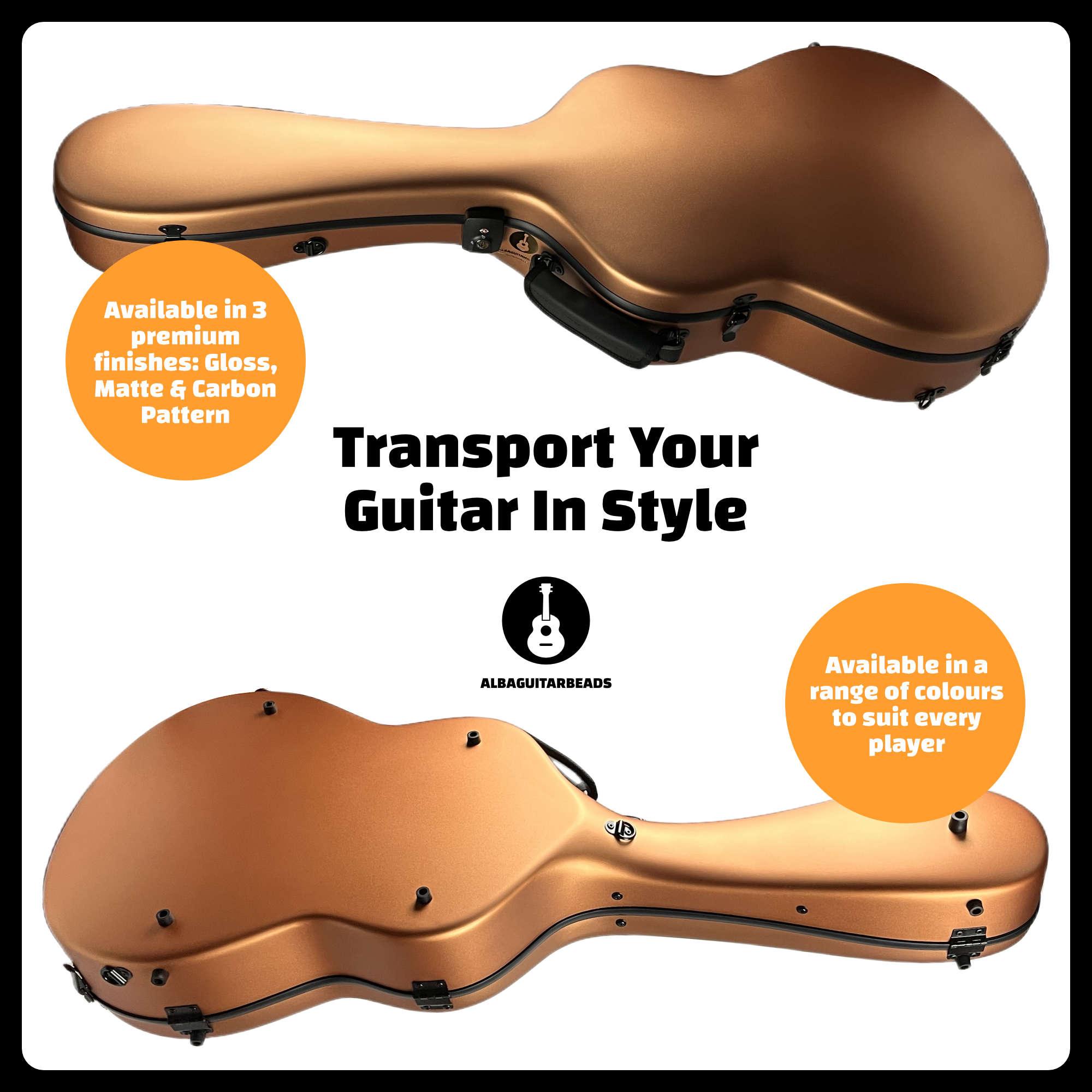 Carbon Alba Guitar Case Gold Matte for Classical Guitar Acoustic, Flamenco guitar case