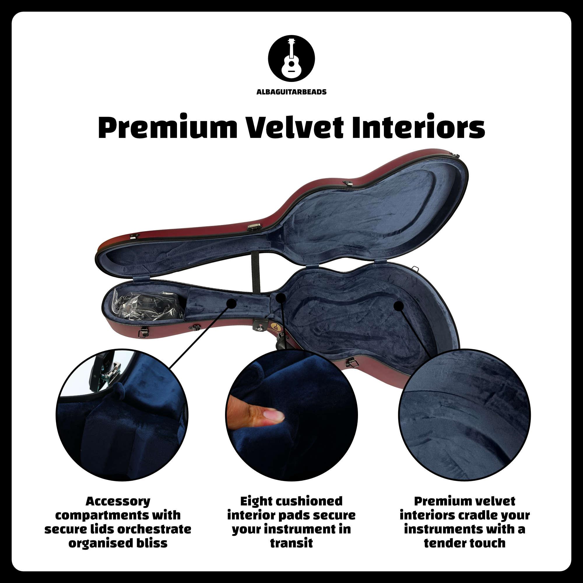 Carbon Alba Guitar Case Red Matte for Classical Guitar Acoustic, Flamenco guitar case