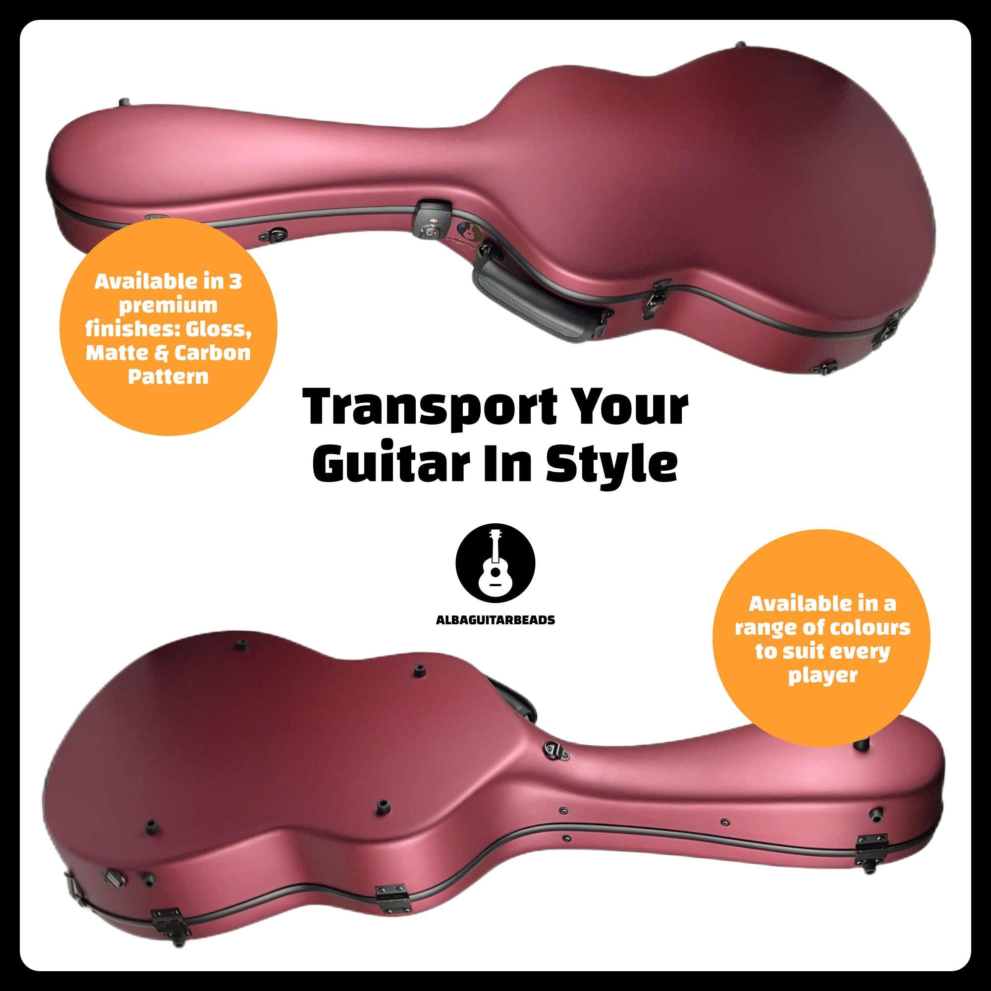 Carbon Alba Guitar Case Red Matte for Classical Guitar Acoustic, Flamenco guitar case