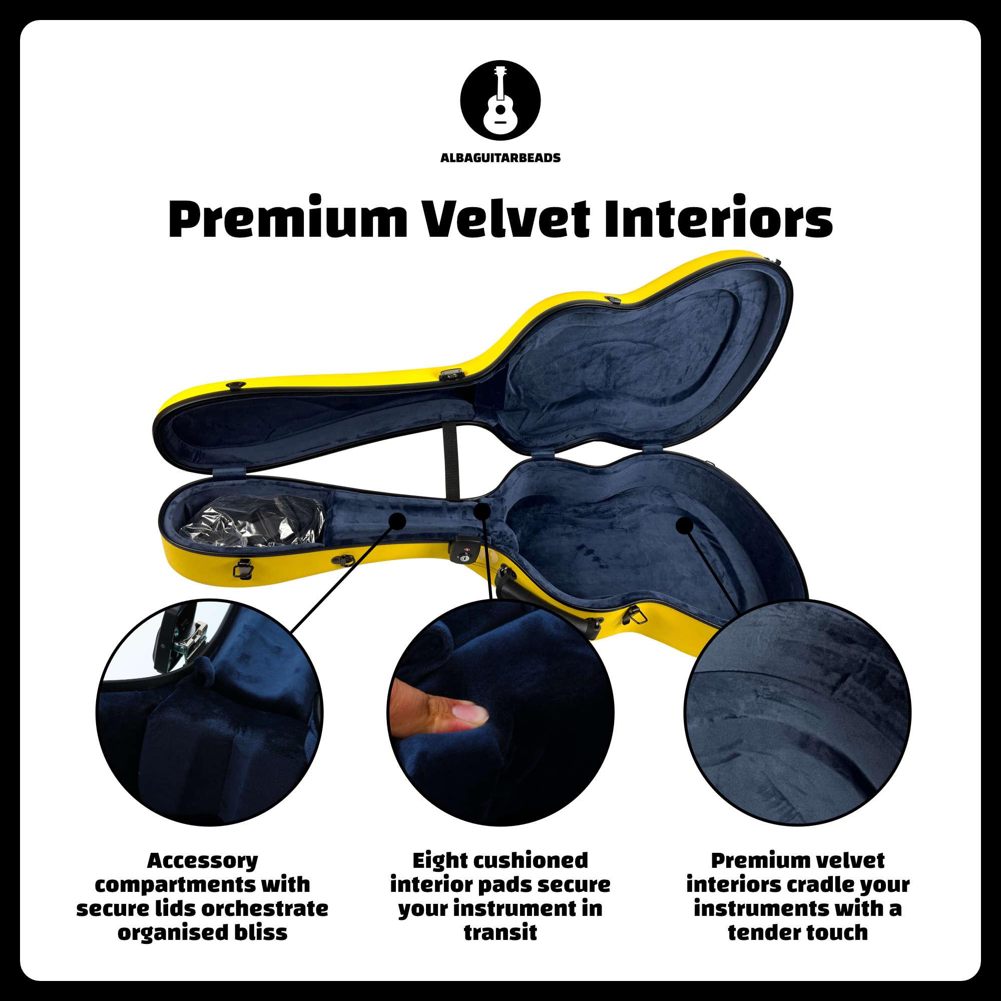 Carbon Alba Guitar Case Yellow Matte for Classical Guitar Acoustic, Flamenco guitar case