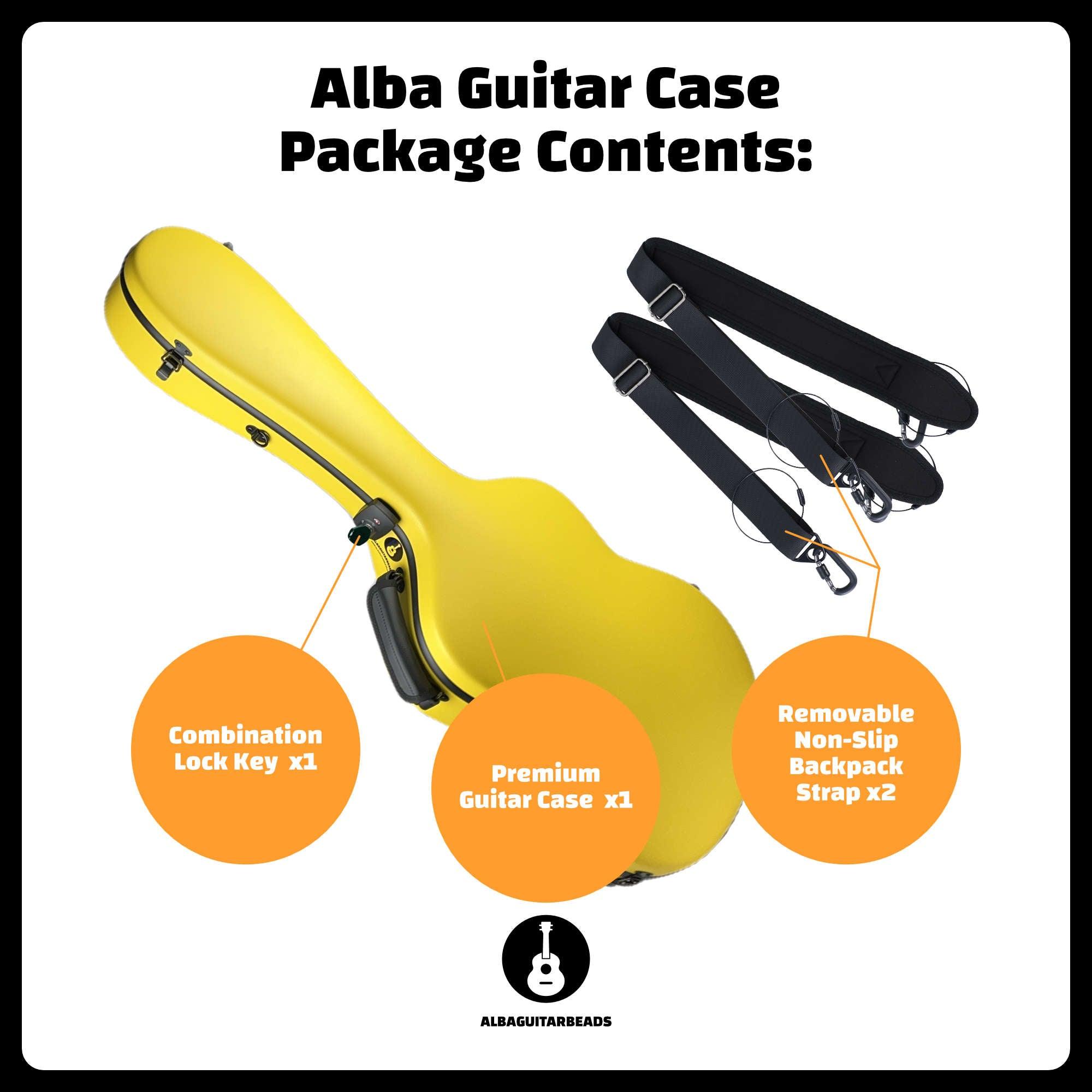 Carbon Alba Guitar Case Yellow Matte for Classical Guitar Acoustic, Flamenco guitar case