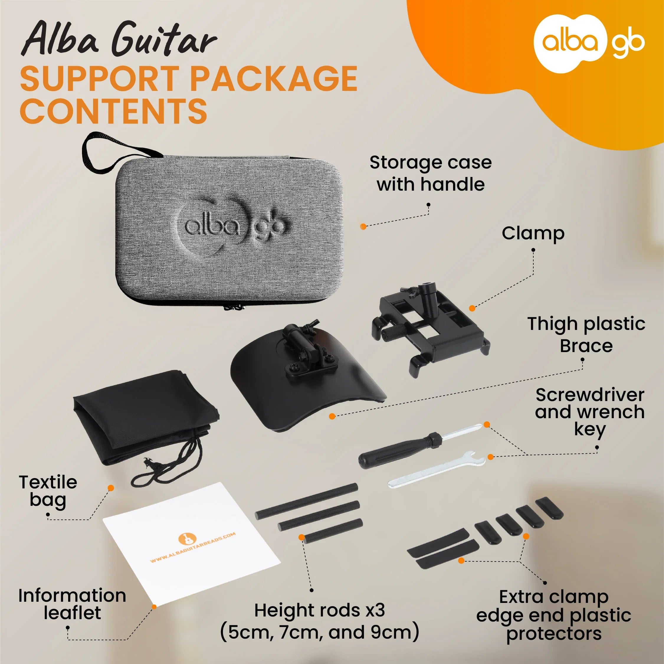 Alba Guitar Beads Classical Guitar Support