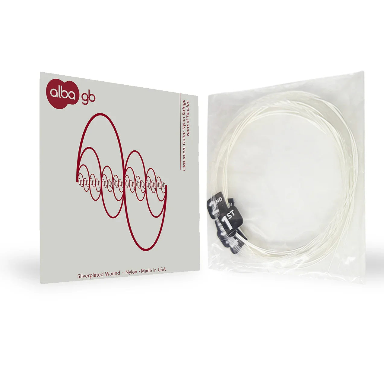 Alba GB - Classical Guitar Nylon Strings - Normal Tension + Brown Beads Bundle
