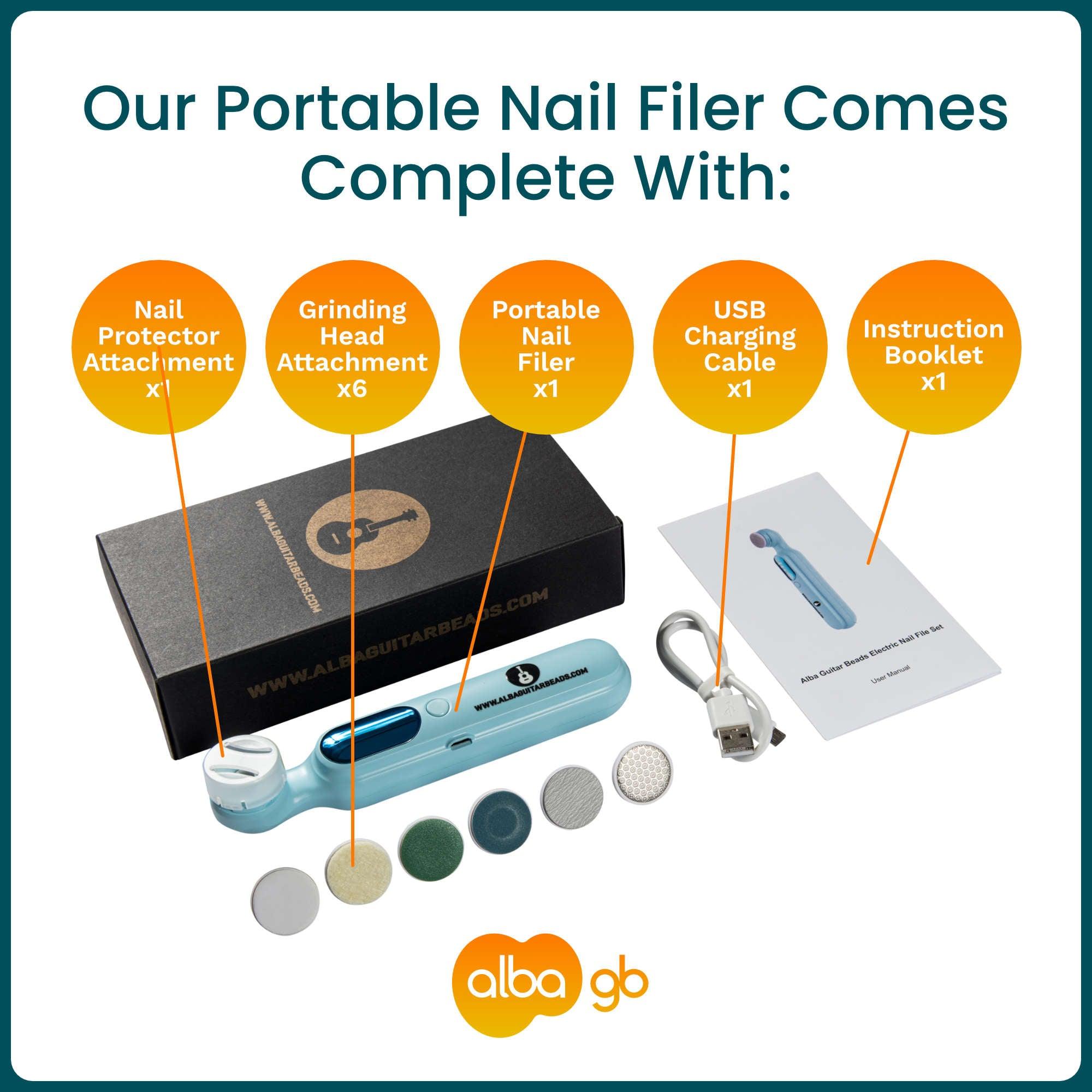 Alba Guitar Beads Portable Nail Filer