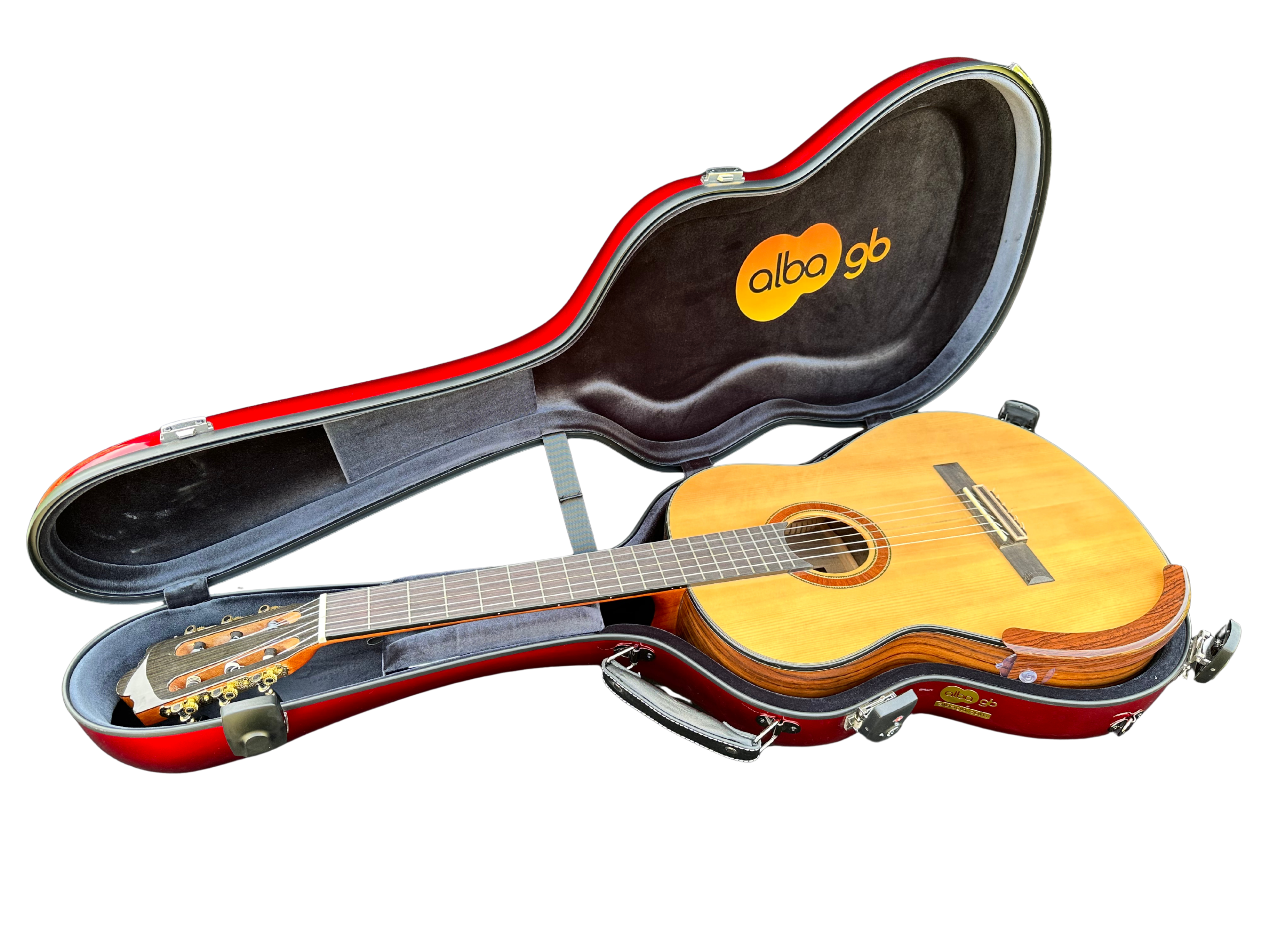 Glasfaser-Gitarrenkoffer für klassische Gitarre, Flamenco-Gitarre, Black Gloss