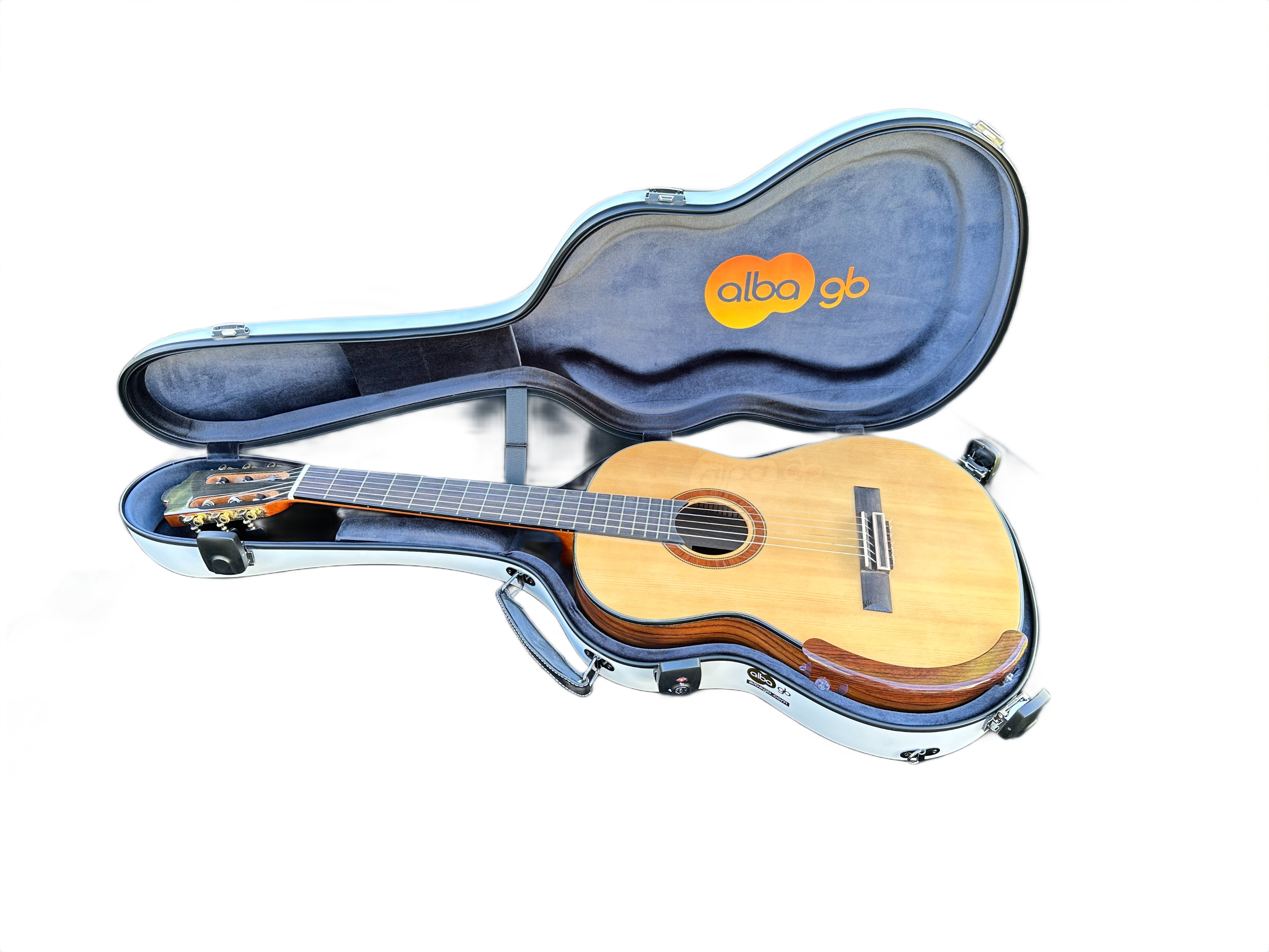 Alba GB Fiber Glass Case White Matte for Classical Guitar Acoustic, Flamenco guitar case