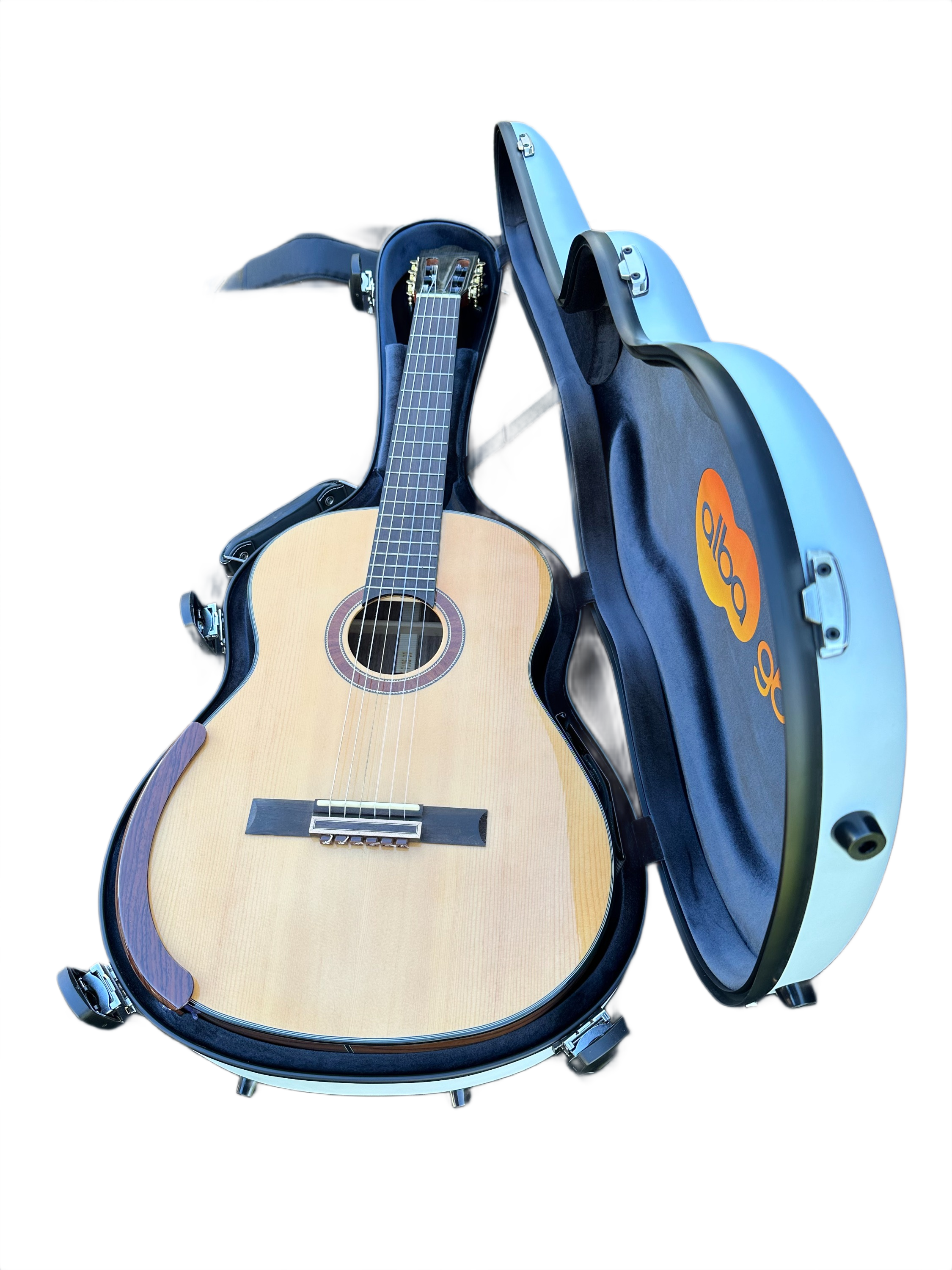 Alba GB Fiber Glass Case White Matte for Classical Guitar Acoustic, Flamenco guitar case
