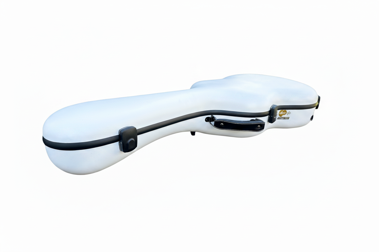 Alba GB Fiber Glass Case White Matte for Classical Guitar Acoustic, Flamenco guitar case