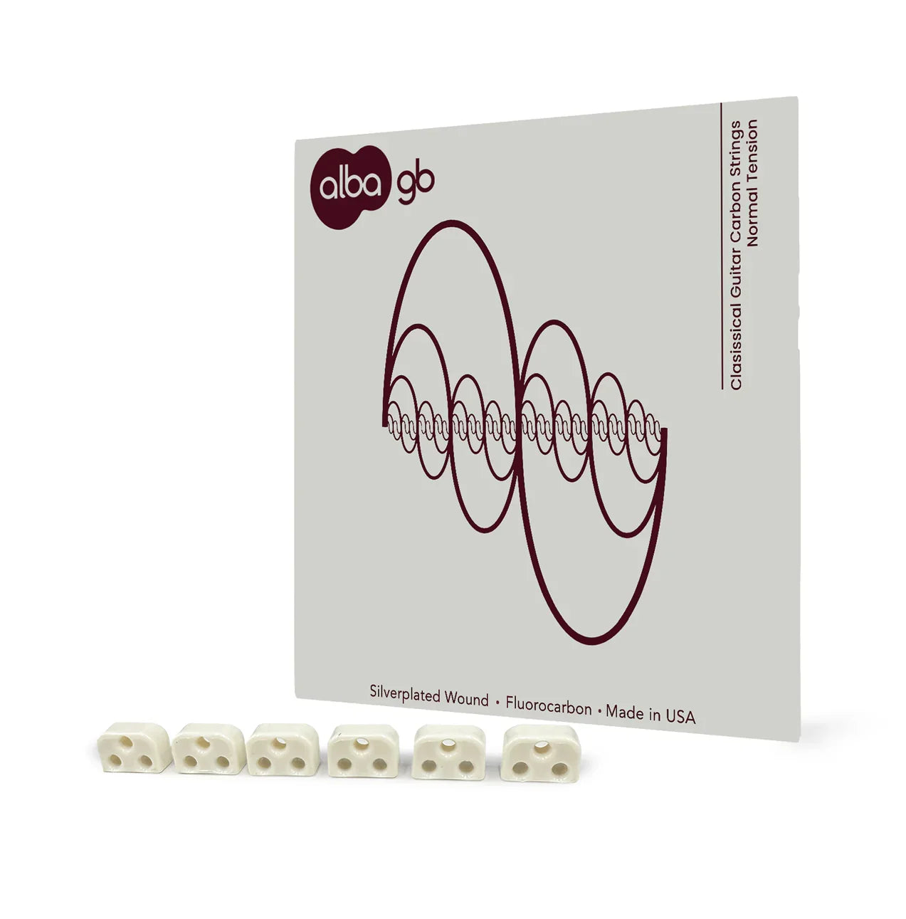 Alba GB - Classical Guitar Carbon Strings - Normal Tension + White Beads Bundle