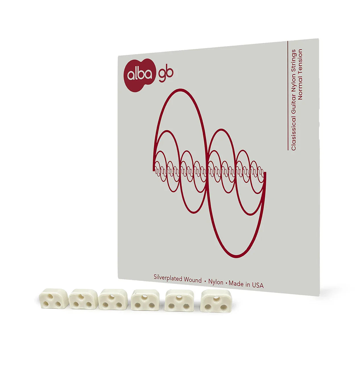 Alba GB - Classical Guitar Nylon Strings - Normal Tension + White Beads Bundle