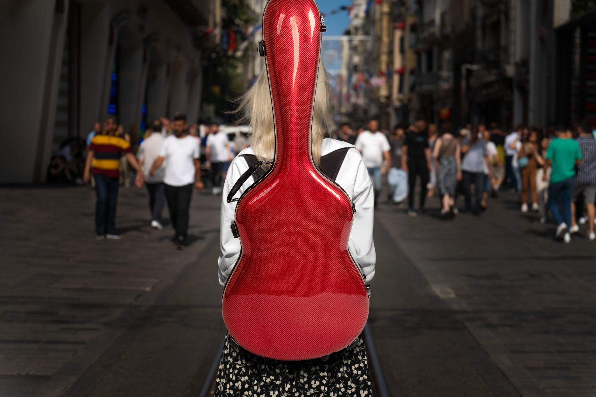 Glasfaser-Gitarrenkoffer für klassische Gitarre, Flamenco-Gitarre, Black Gloss
