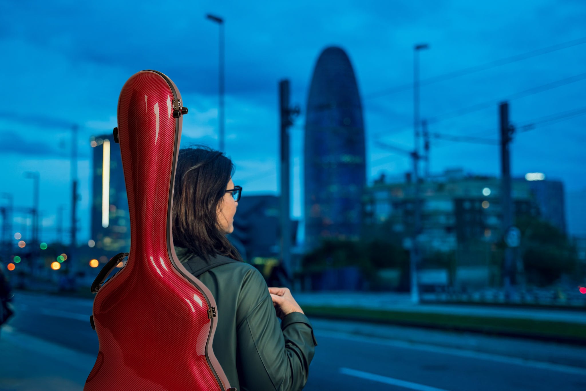 Glasfaser-Gitarrenkoffer für klassische Gitarre, Flamenco-Gitarre, Black Gloss
