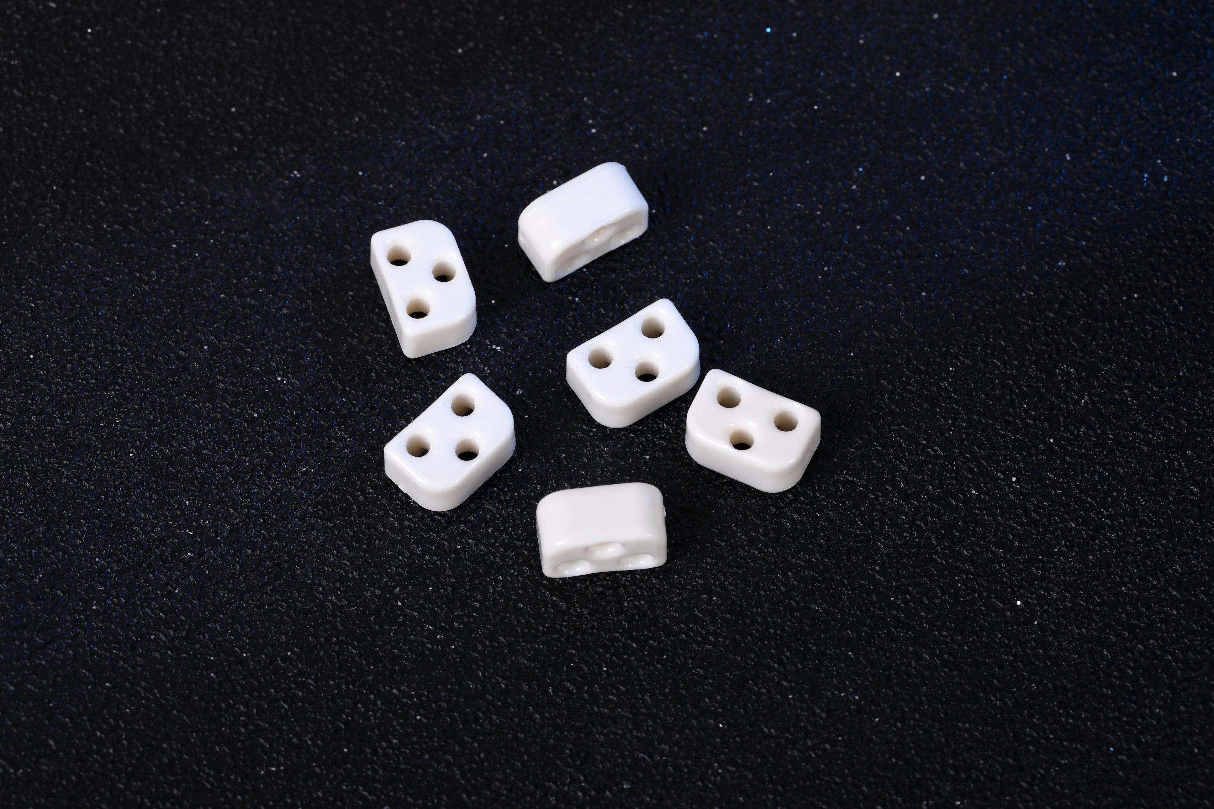 White Gloss Classical Flamenco Acoustic Nylon Guitar Bridge Beads String Tie Blocks - mackazie