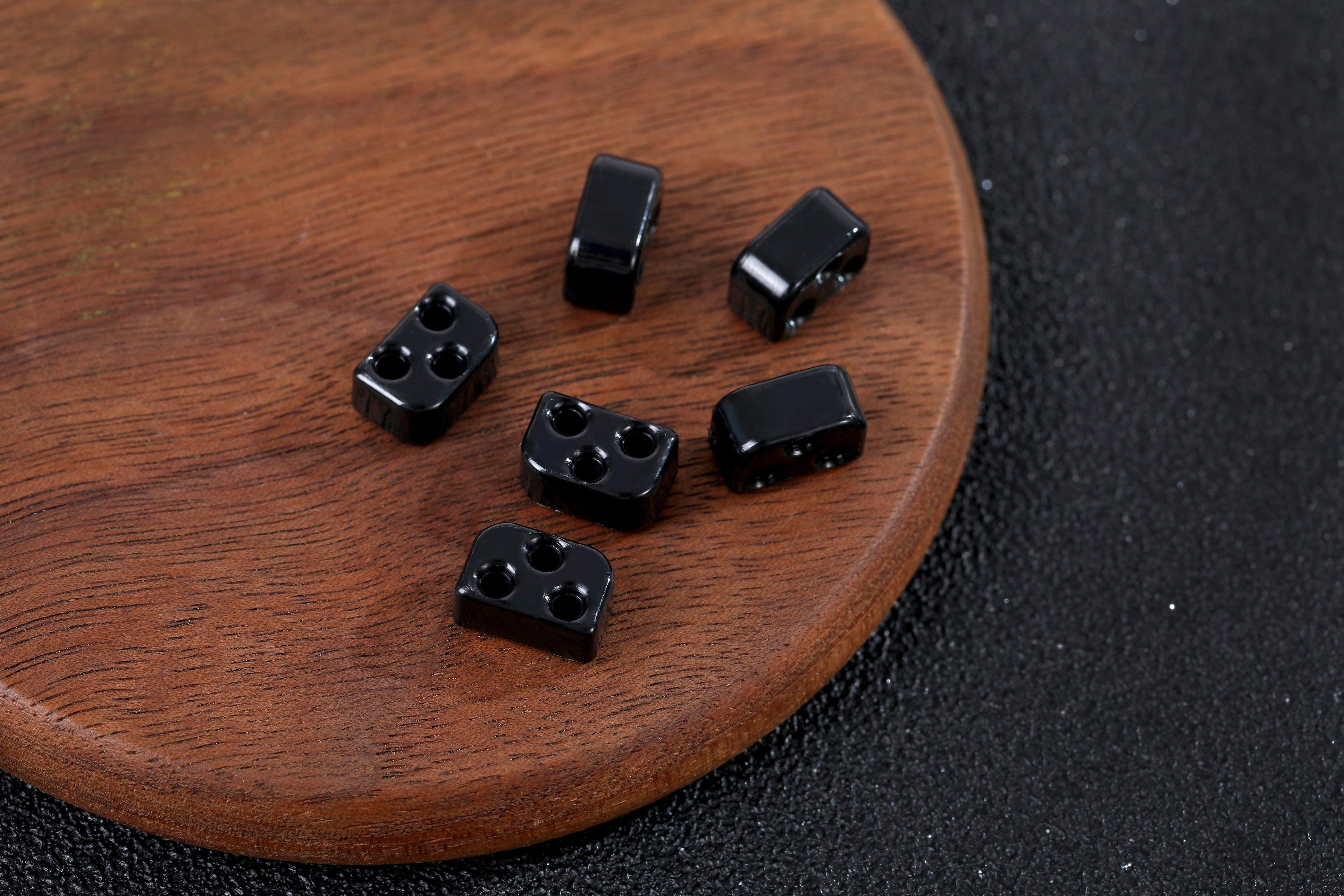 Black Gloss Classical Flamenco Acoustic Nylon Guitar Bridge Beads String Tie Blocks - mackazie