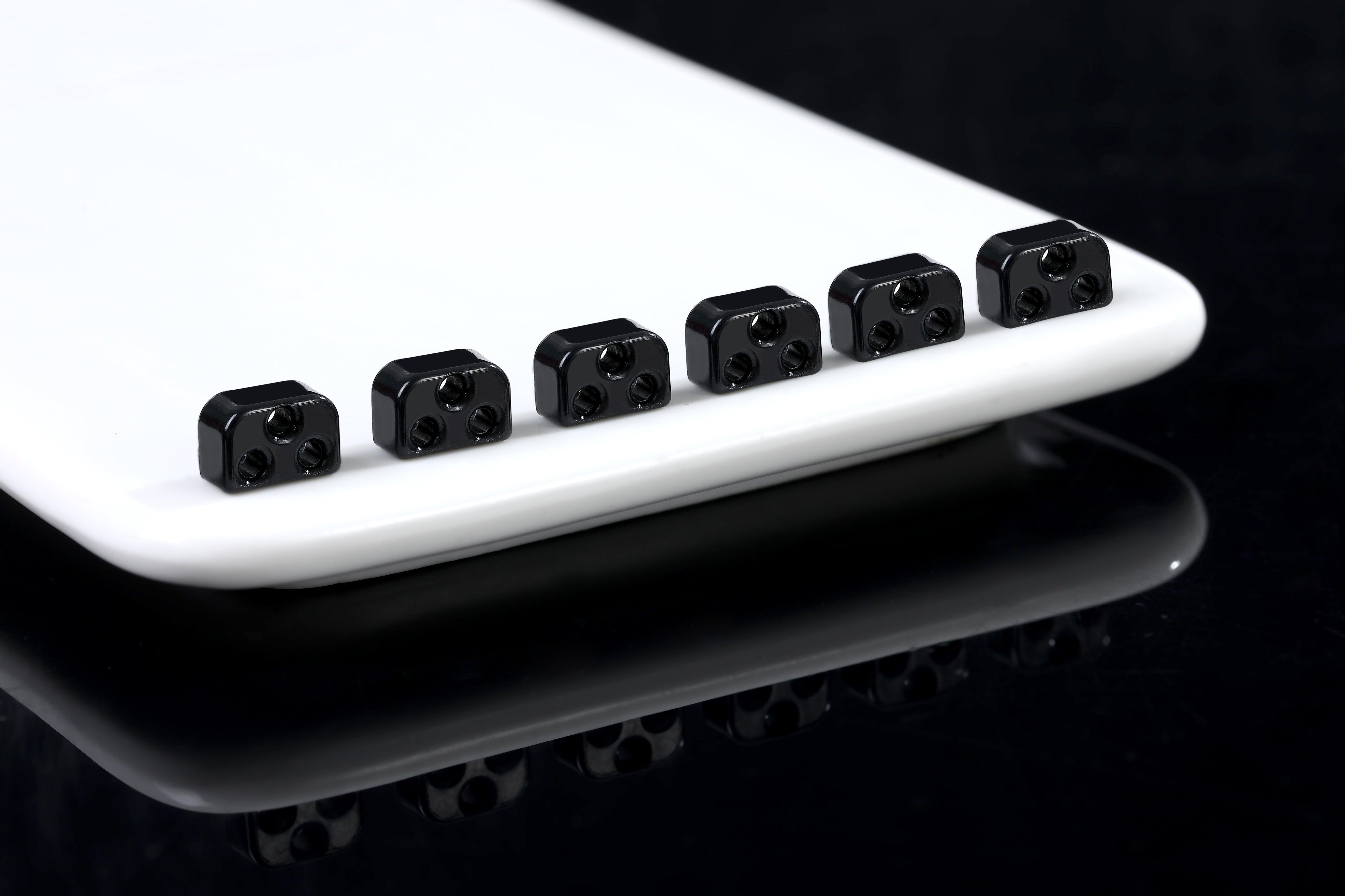 Black Gloss Classical Flamenco Acoustic Nylon Guitar Bridge Beads String Tie Blocks - mackazie