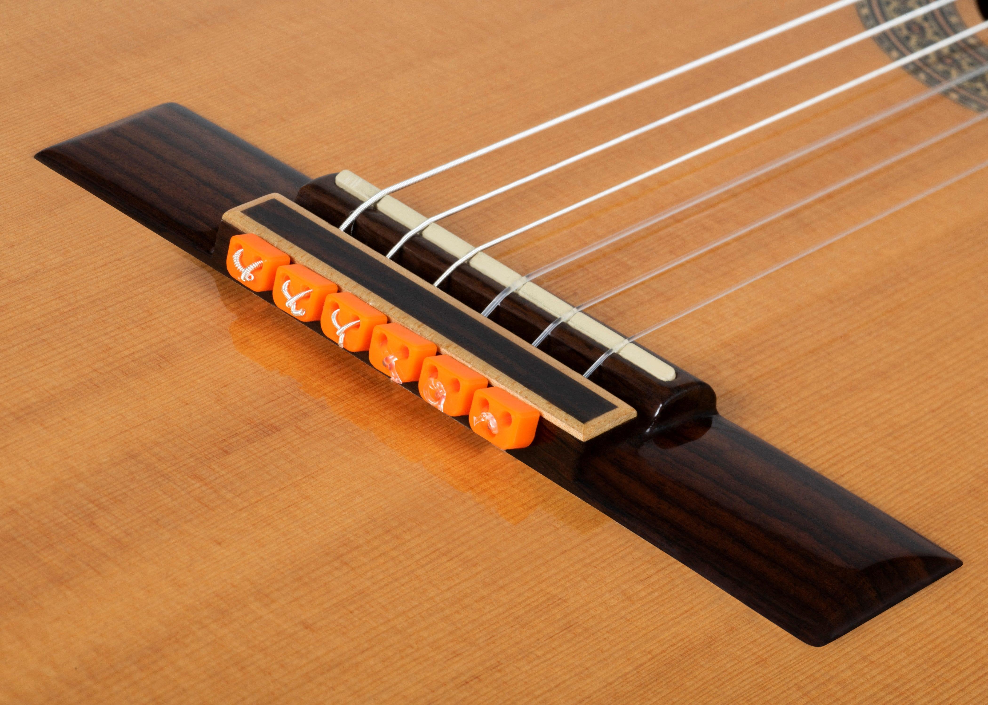 Orange Gloss Classical Flamenco Acoustic Nylon Guitar Bridge Beads String Tie Blocks - mackazie