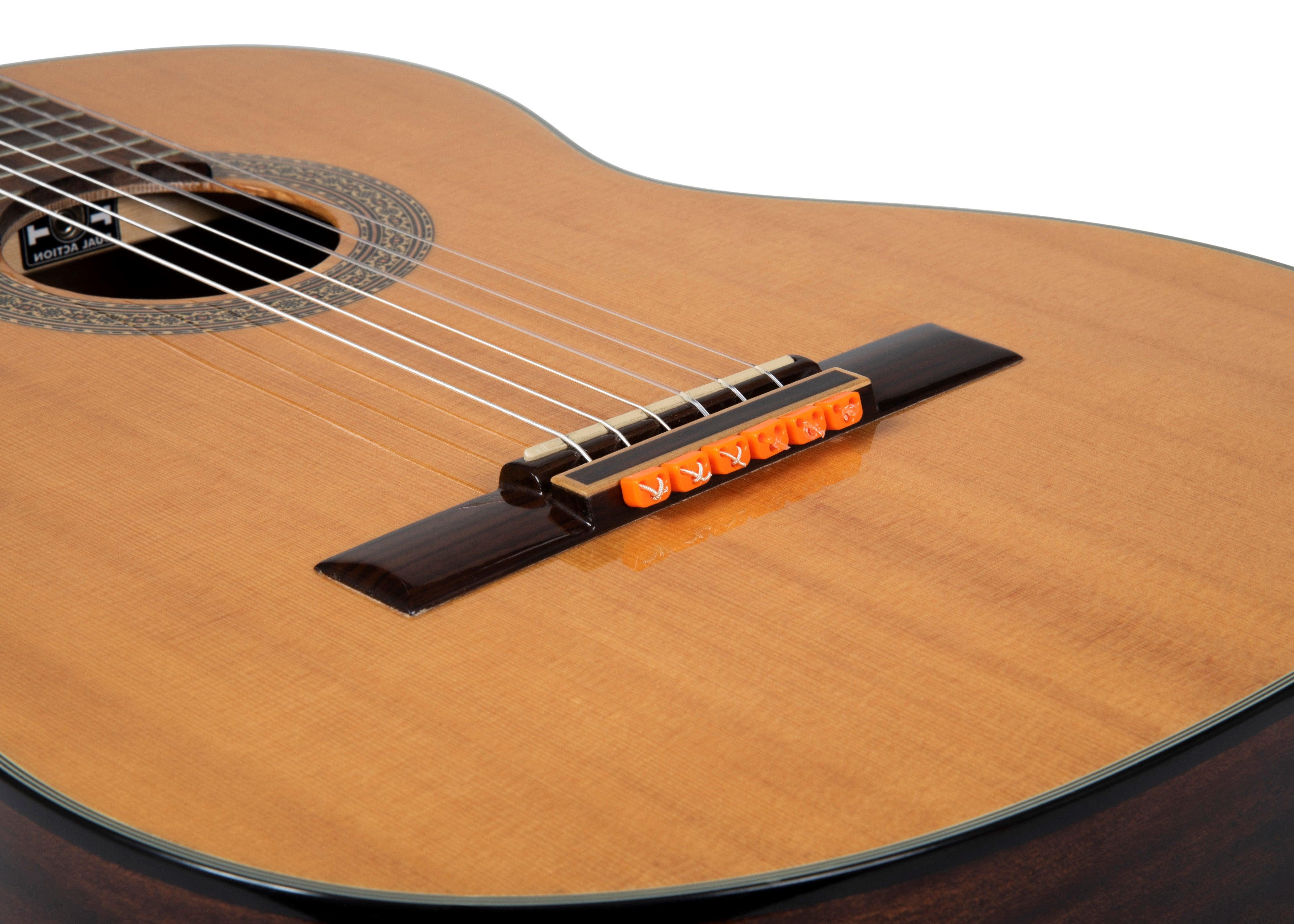 Orange Gloss Classical Flamenco Acoustic Nylon Guitar Bridge Beads String Tie Blocks - mackazie