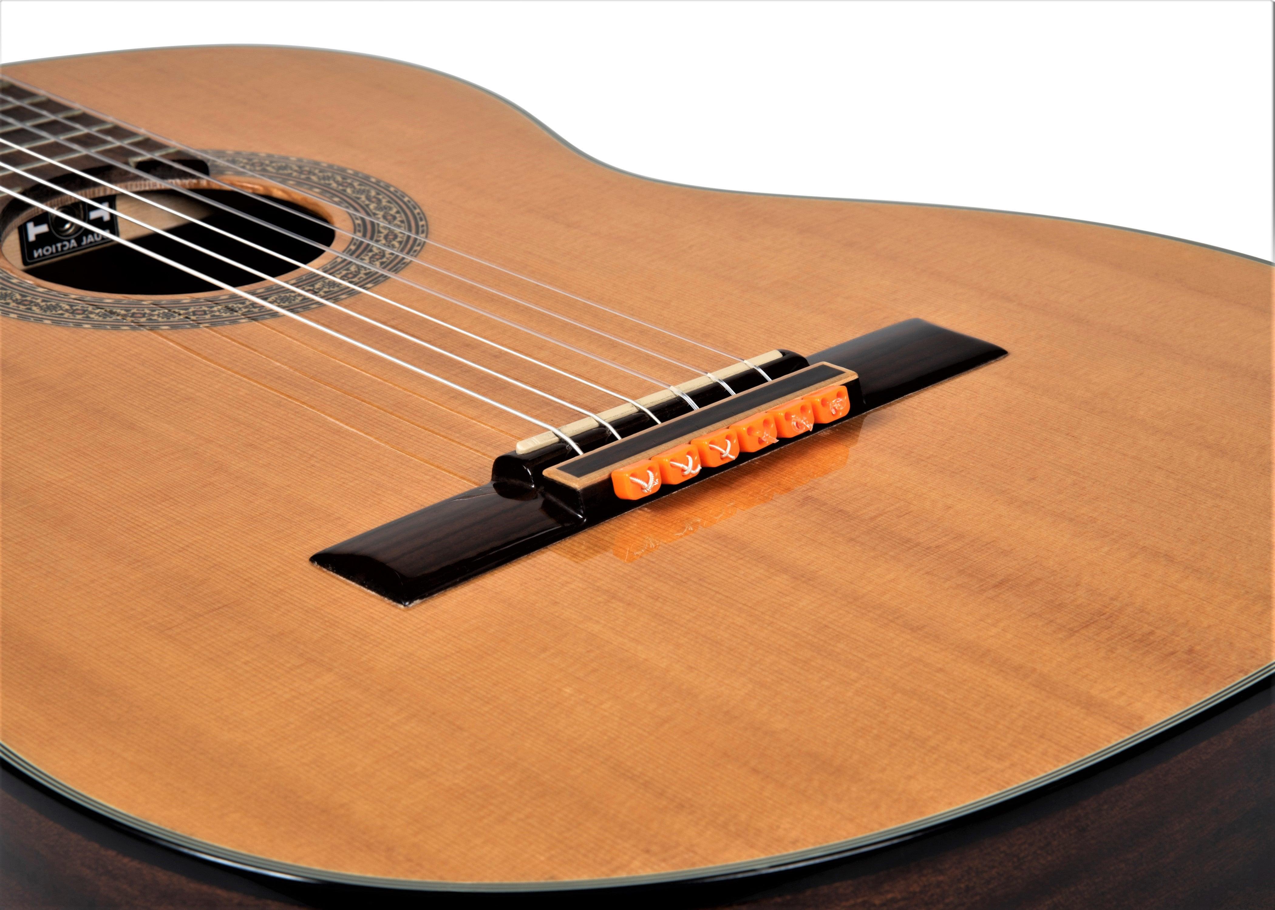 Orange Gloss Classical Flamenco Acoustic Nylon Guitar Bridge Beads String Tie Blocks - mackazie