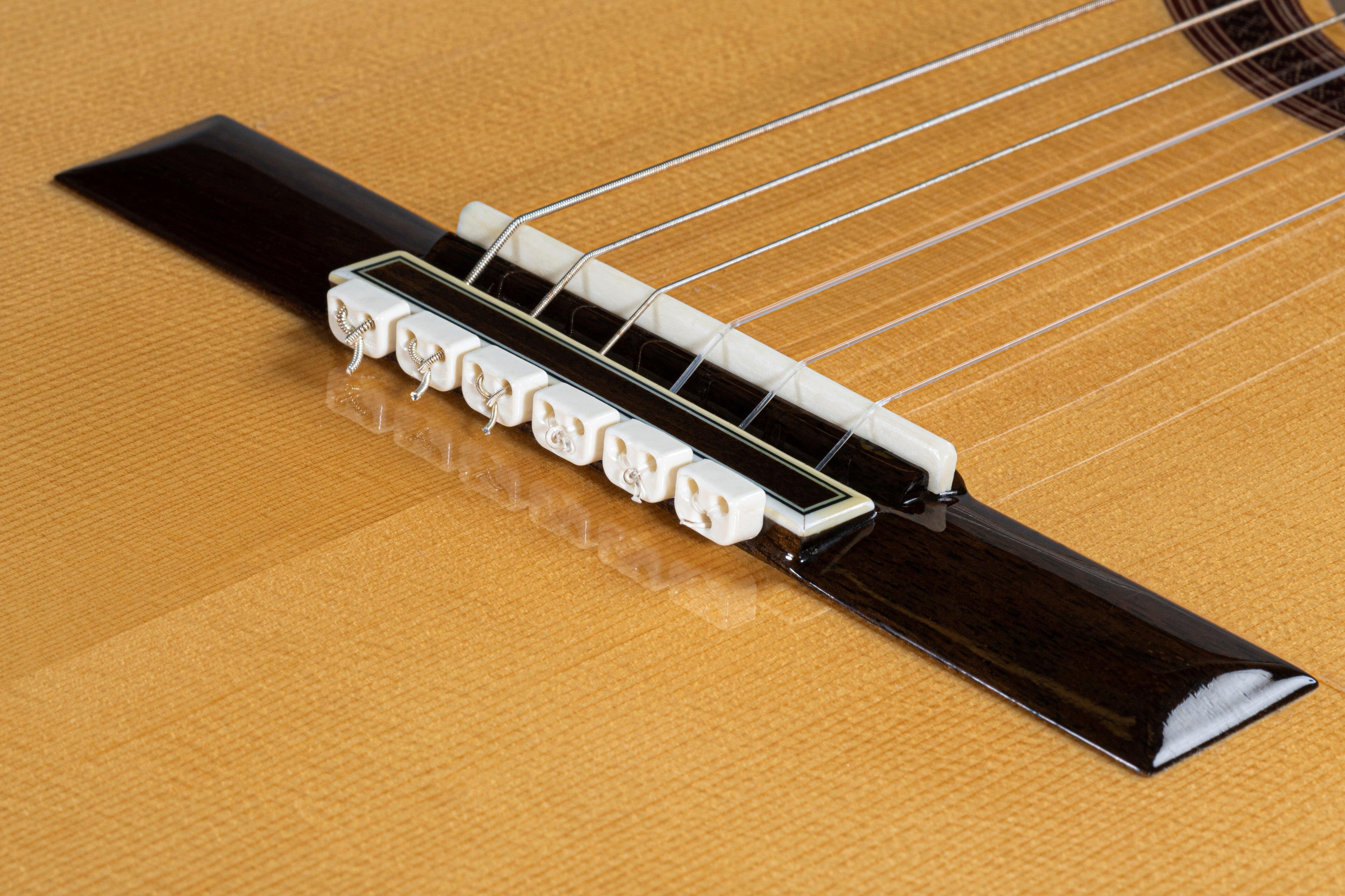 White Gloss Classical Flamenco Acoustic Nylon Guitar Bridge Beads String Tie Blocks - mackazie