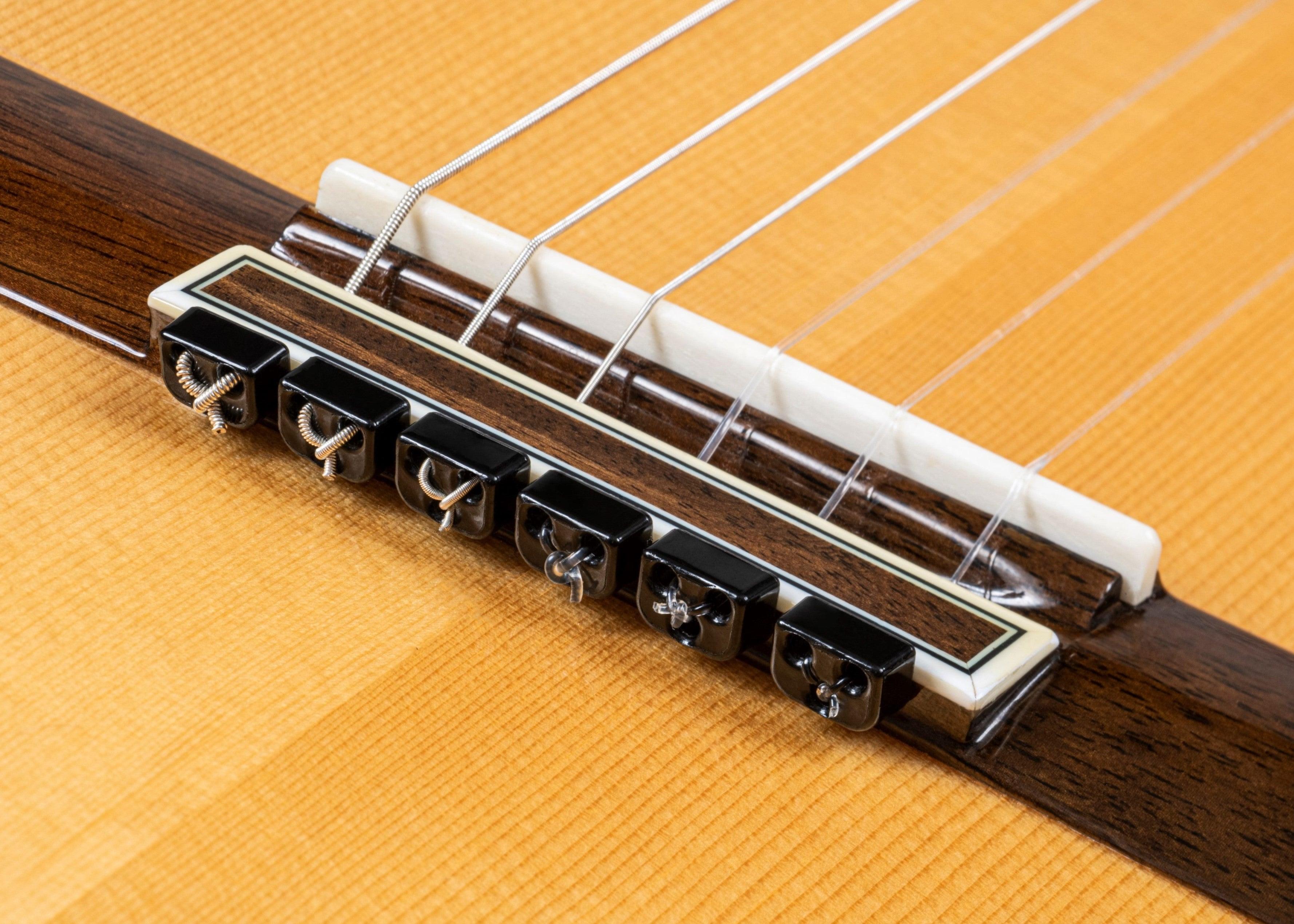 Black Gloss Classical Flamenco Acoustic Nylon Guitar Bridge Beads String Tie Blocks - mackazie