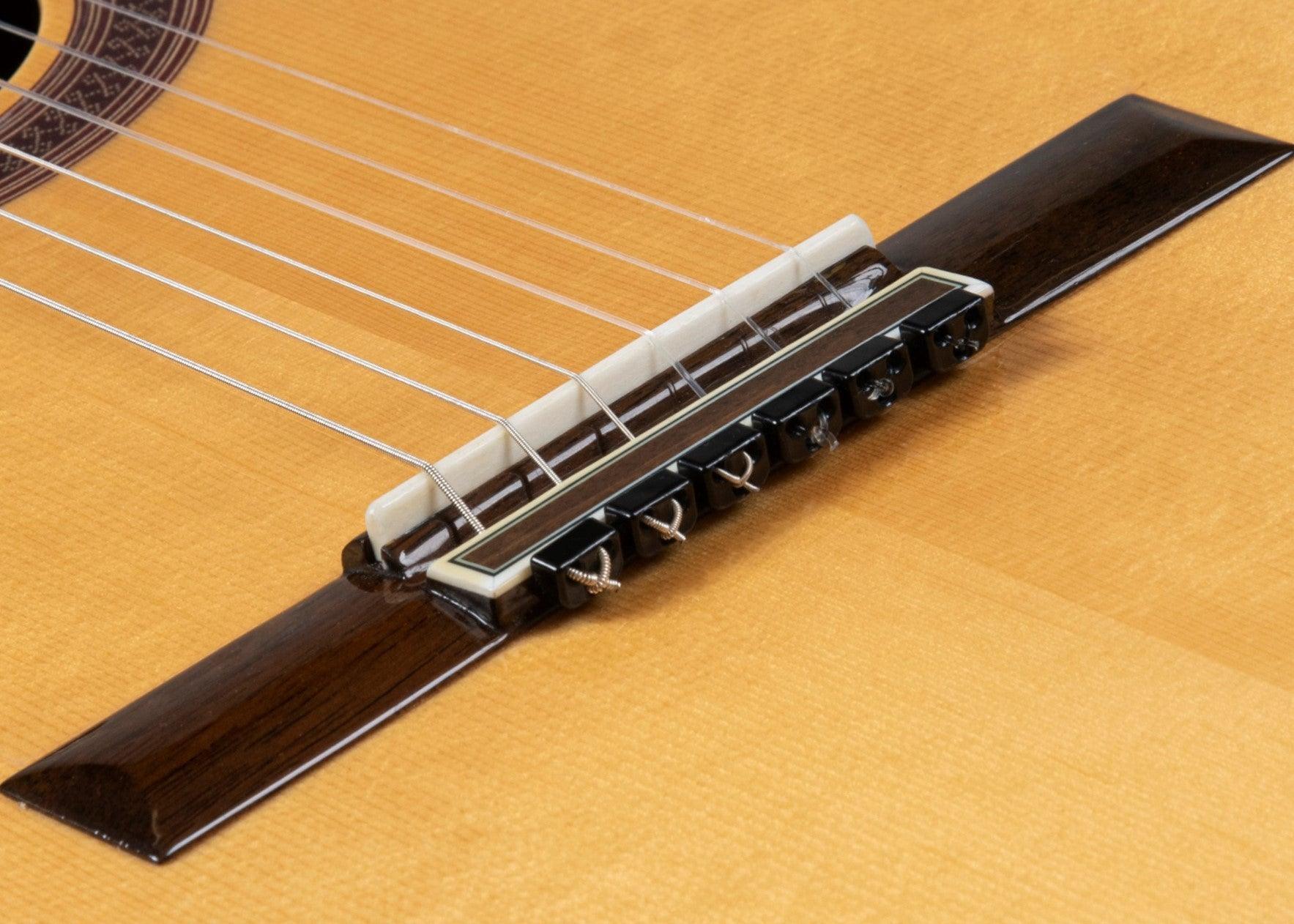 Black Gloss Classical Flamenco Acoustic Nylon Guitar Bridge Beads String Tie Blocks - mackazie