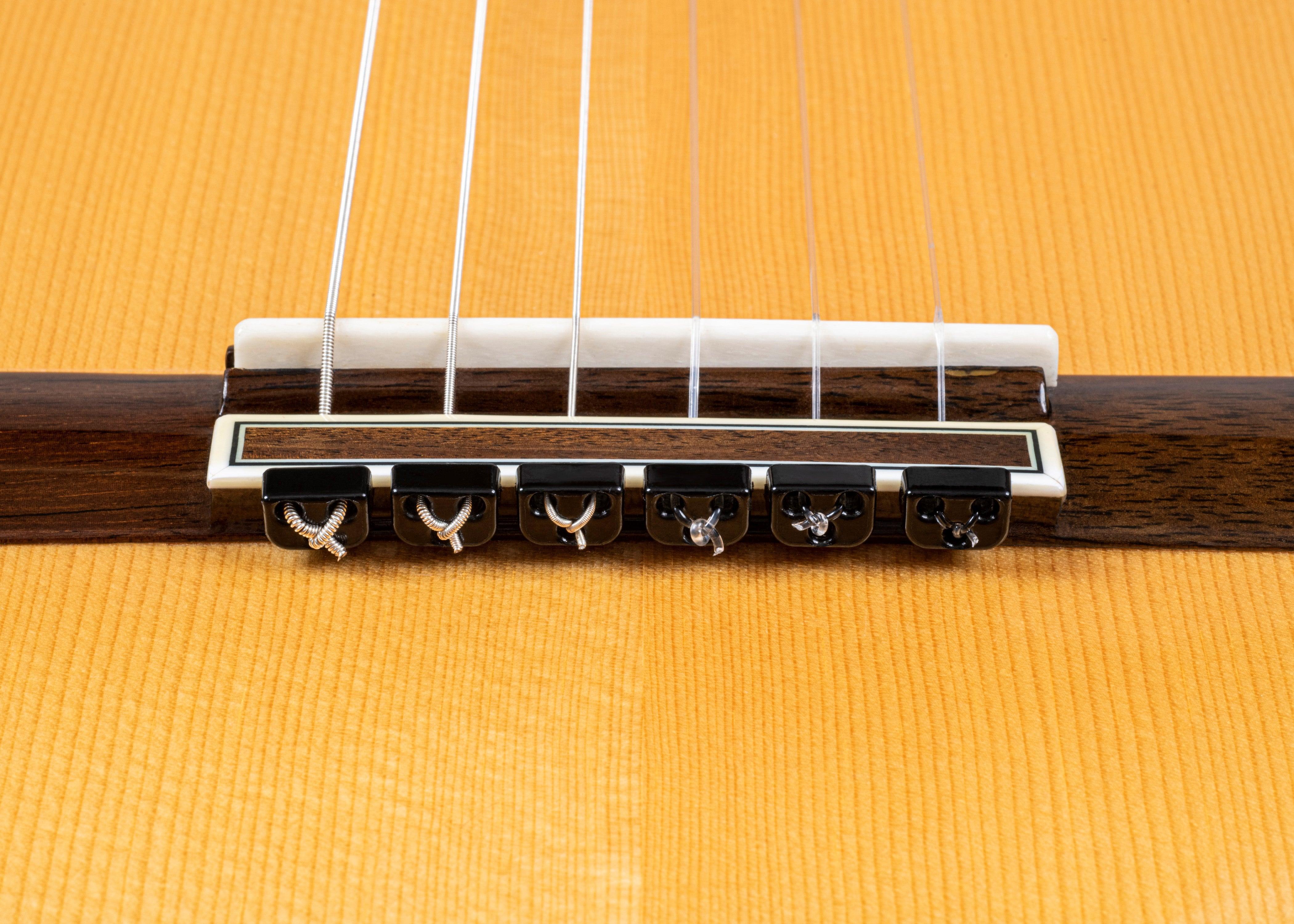 Black Gloss Classical Flamenco Acoustic Nylon Guitar Bridge Beads String Tie Blocks - mackazie