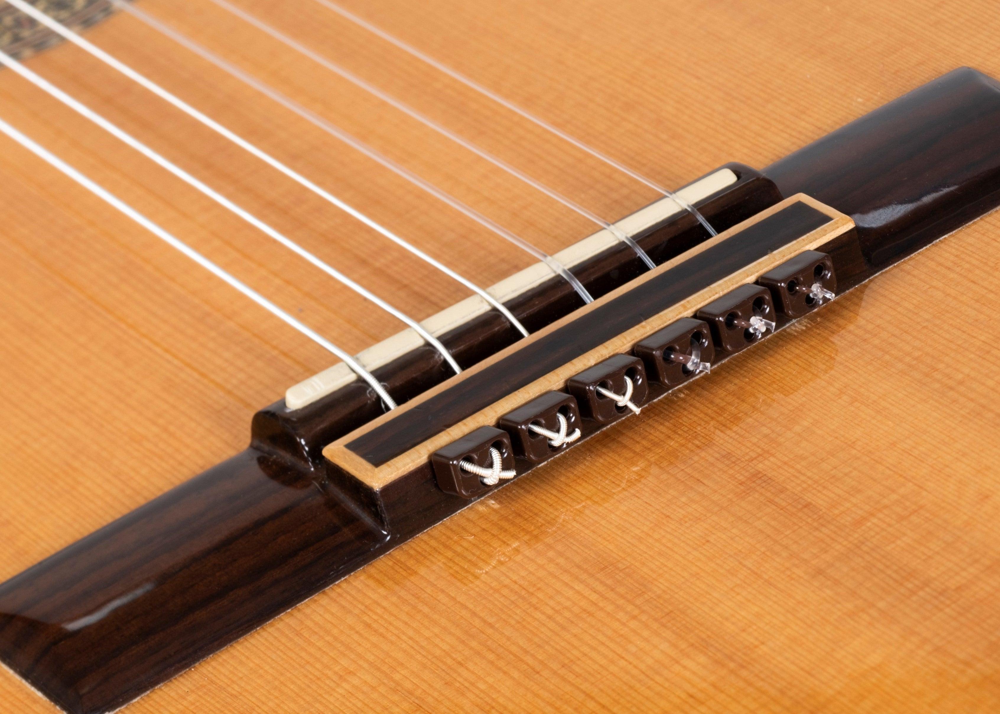 Brown Gloss Classical Flamenco Acoustic Nylon Guitar Bridge Beads String Tie Blocks - mackazie