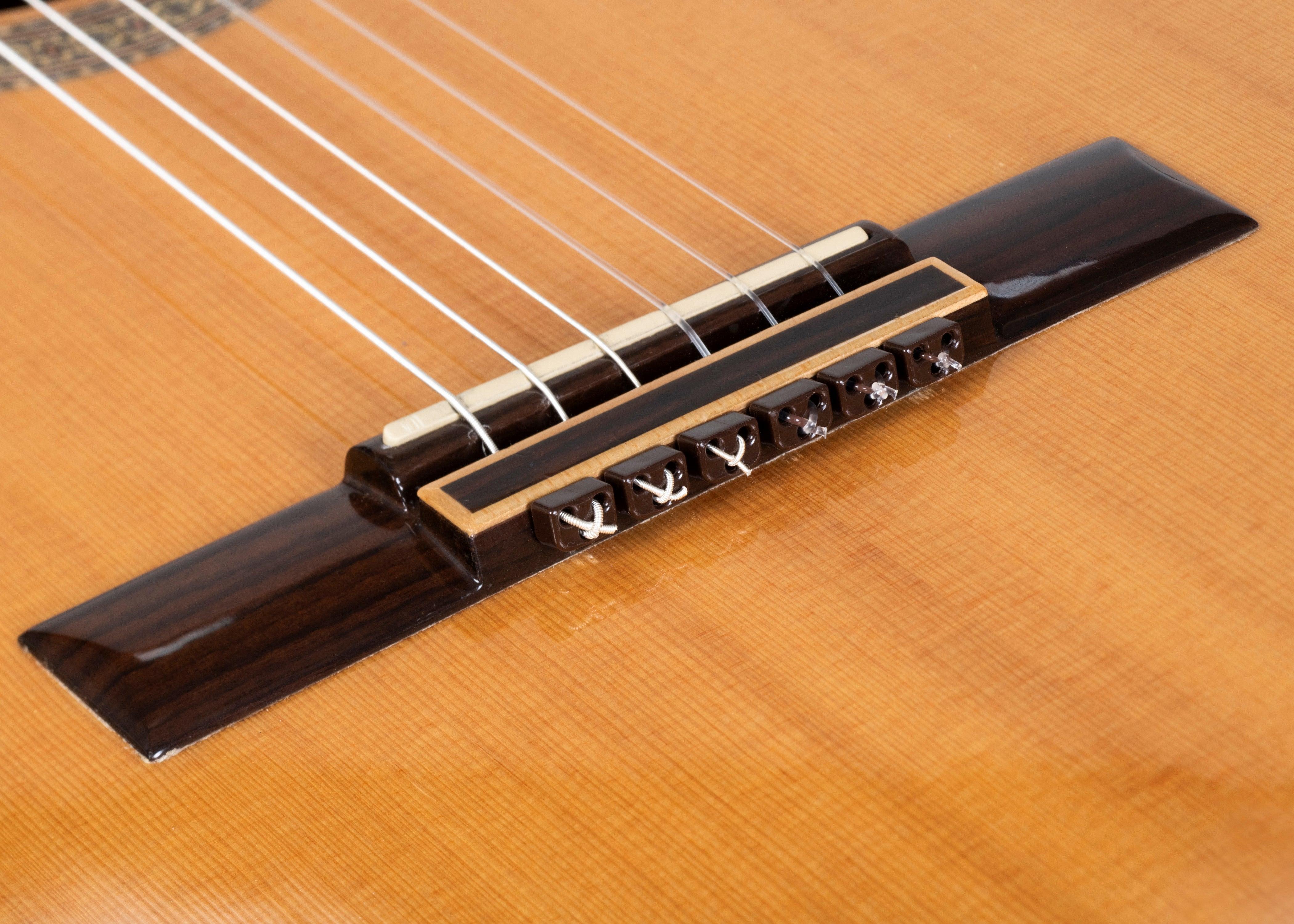 Brown Gloss Classical Flamenco Acoustic Nylon Guitar Bridge Beads String Tie Blocks - mackazie