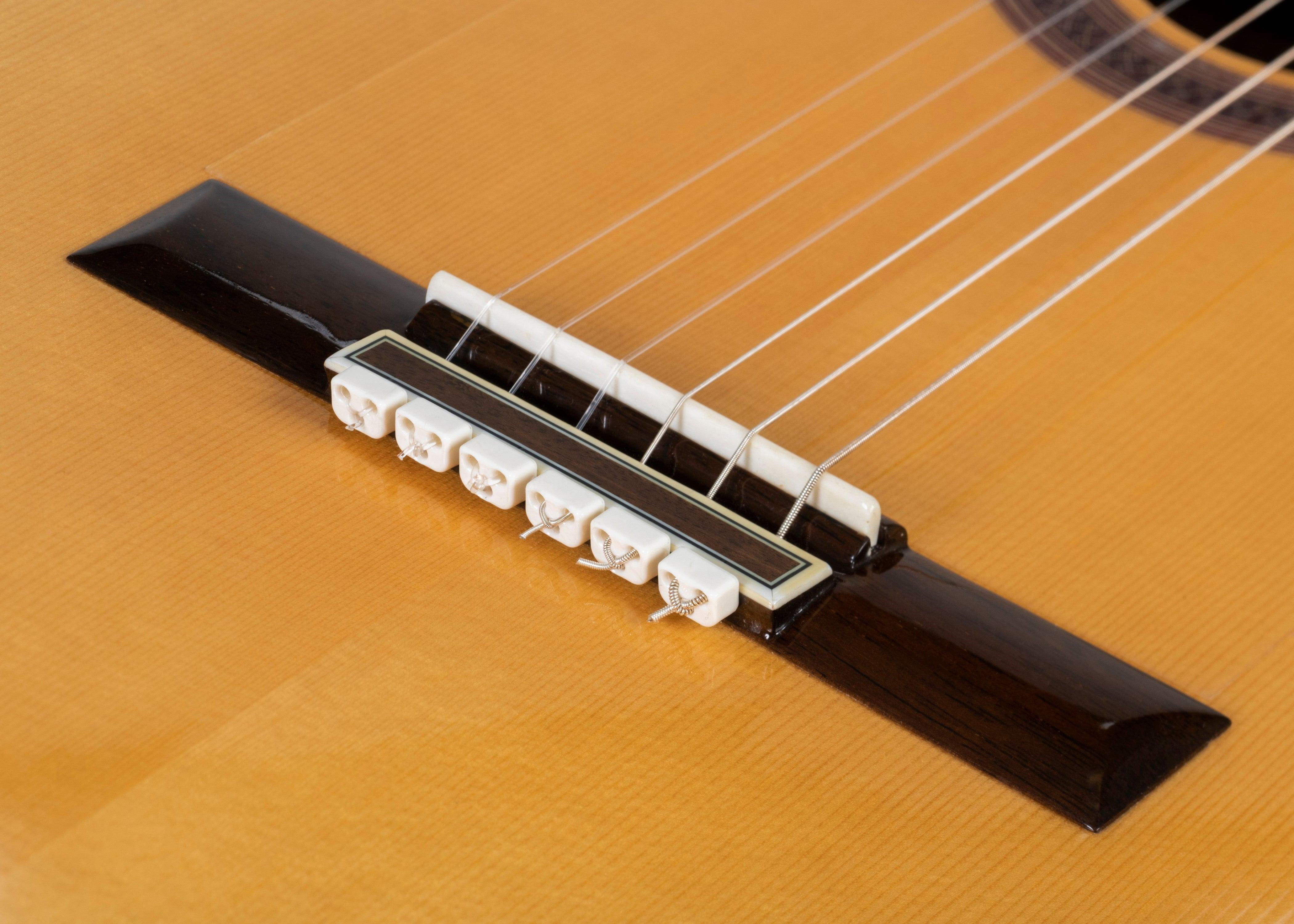 White Gloss Classical Flamenco Acoustic Nylon Guitar Bridge Beads String Tie Blocks - mackazie