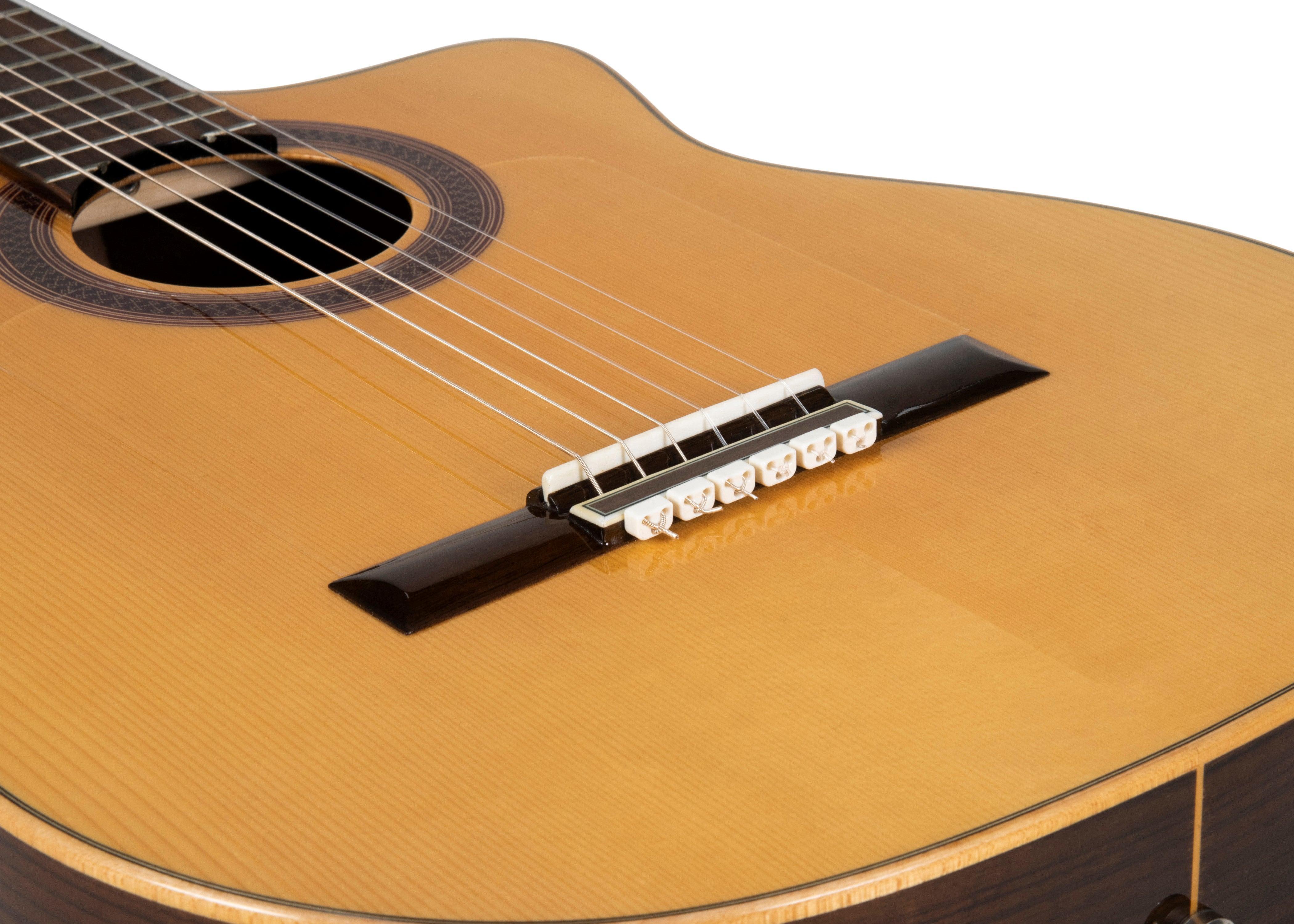White Gloss Classical Flamenco Acoustic Nylon Guitar Bridge Beads String Tie Blocks - mackazie