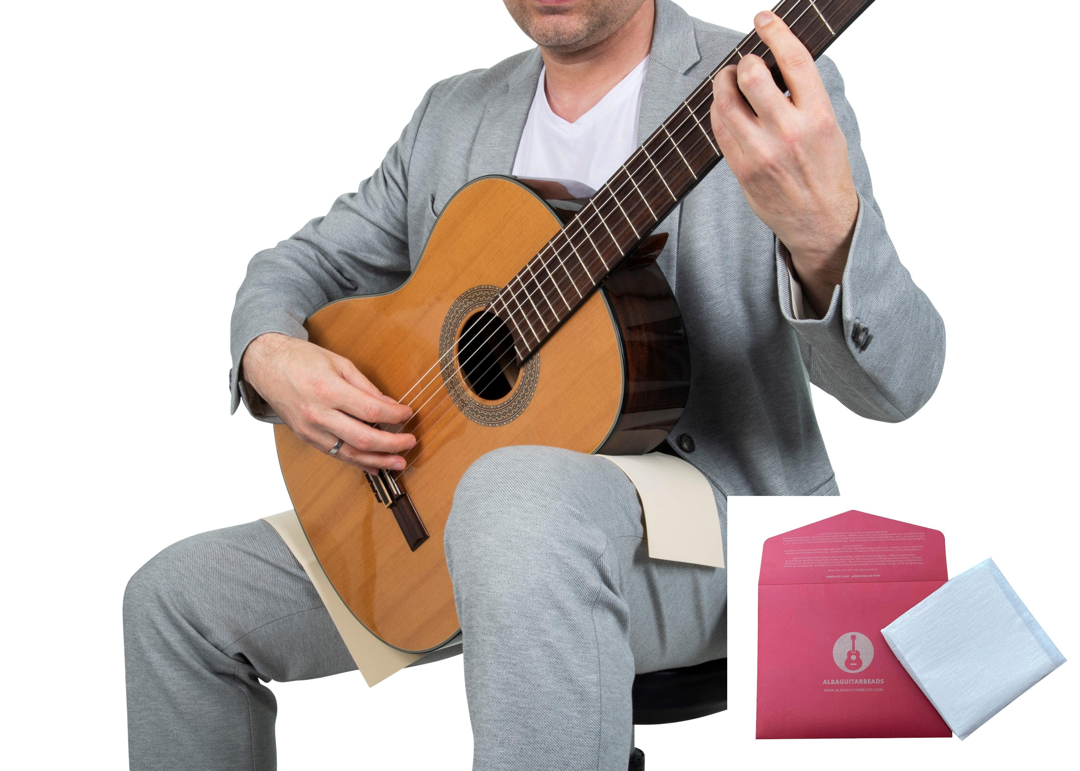 ALBA GUITAR GRASP – ANTI-SLIP BAND Neoprene band, Non-slip, Size Large, Beige - mackazie