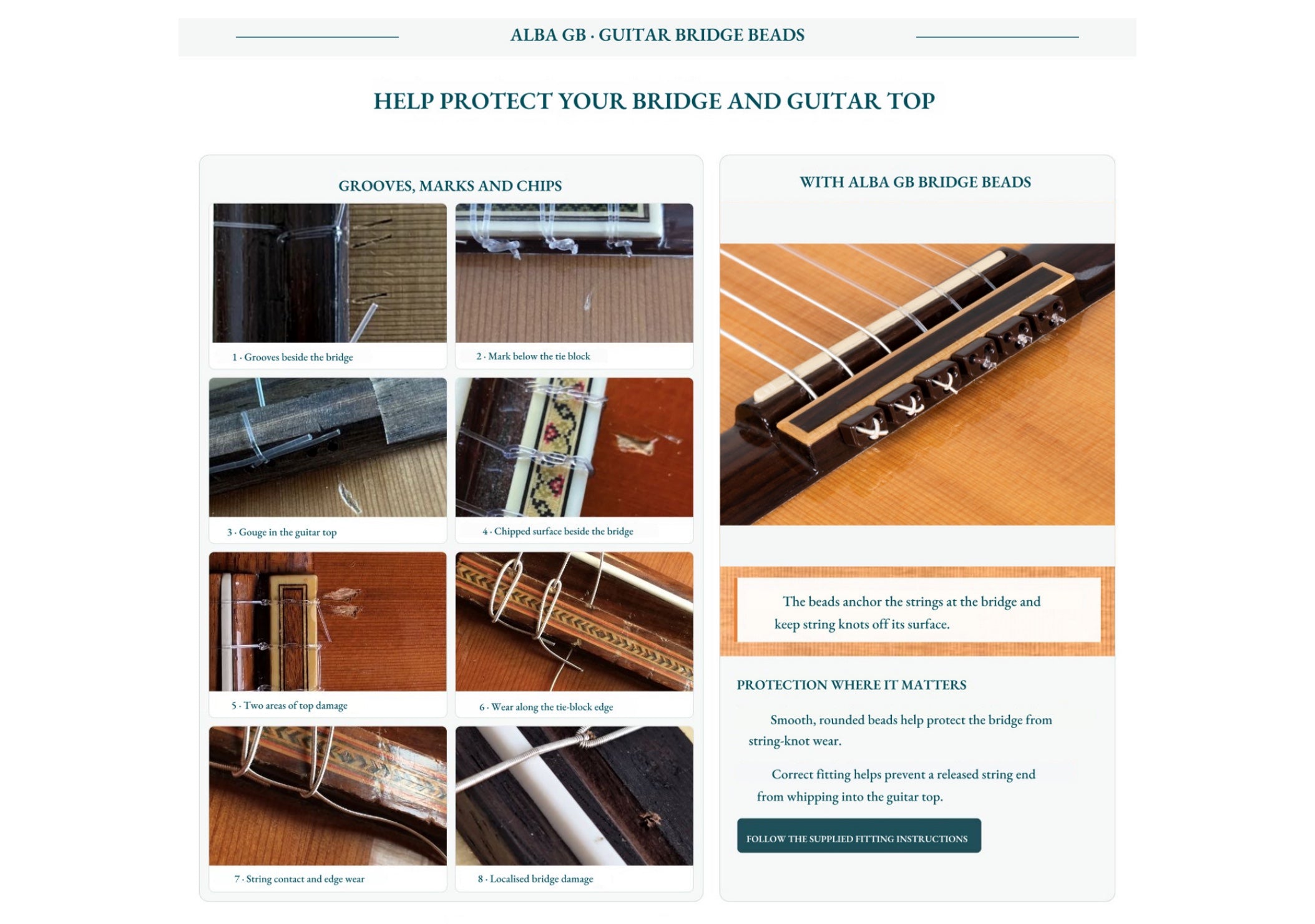 Bridge and guitar top protection