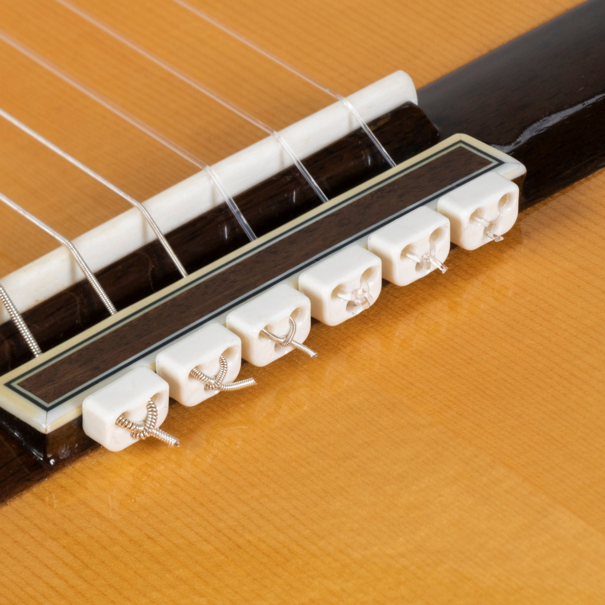 White Gloss Classical Flamenco Acoustic Nylon Guitar Bridge Beads String Tie Blocks