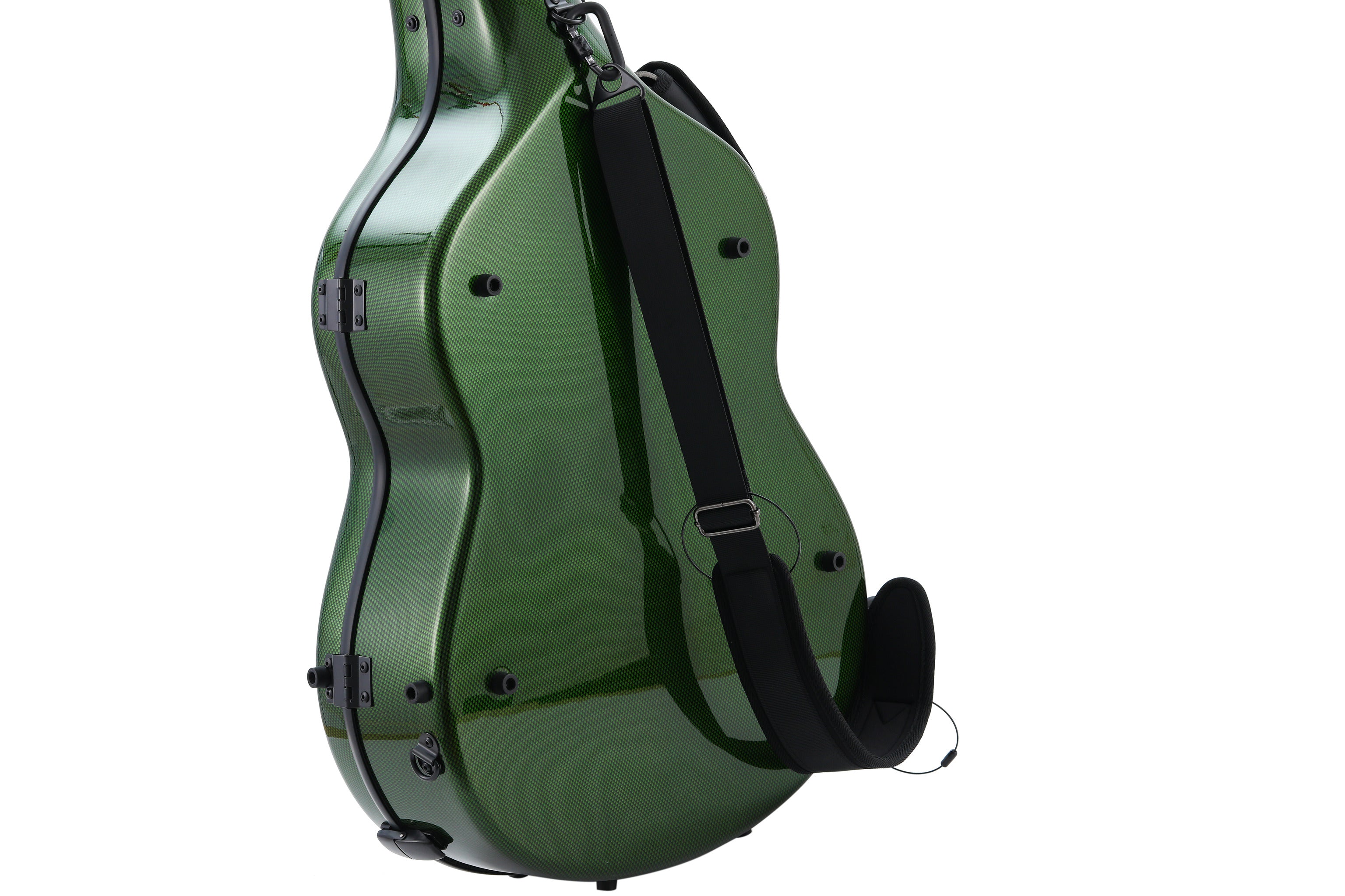Alba Guitar Beads- Estojo com padrão de carbono verde brilhante para guitarra clássica acústica, estojo de guitarra flamenco