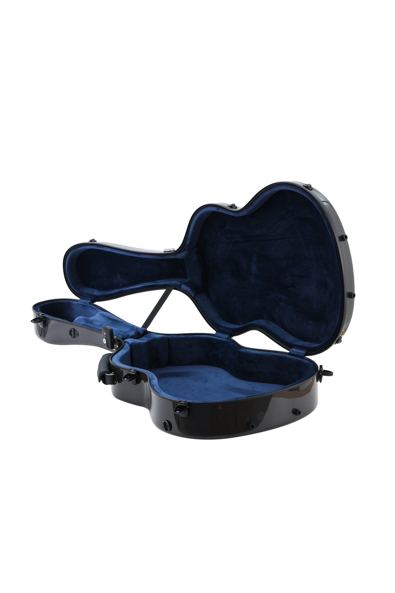 Alba Guitar Beads - Estojo preto padrão de carbono brilhante para guitarra clássica acústica, estojo de guitarra flamenco