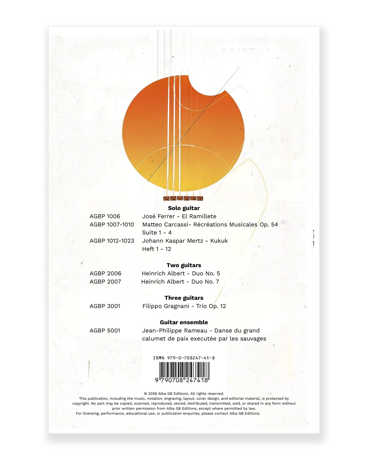 Back cover of Cádiz (Saeta), No. 4 from Suite española, Op. 47 for Two Guitars — Isaac Albéniz, arranged by Milena Valcheva, Alba GB Editions, AGBP 2009