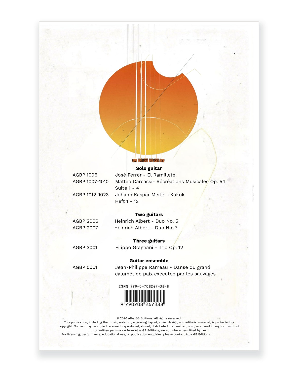 Back cover of The Entertainer for Three Guitars — Scott Joplin, arranged by Milena Valcheva, Alba GB Editions, AGBP 3003