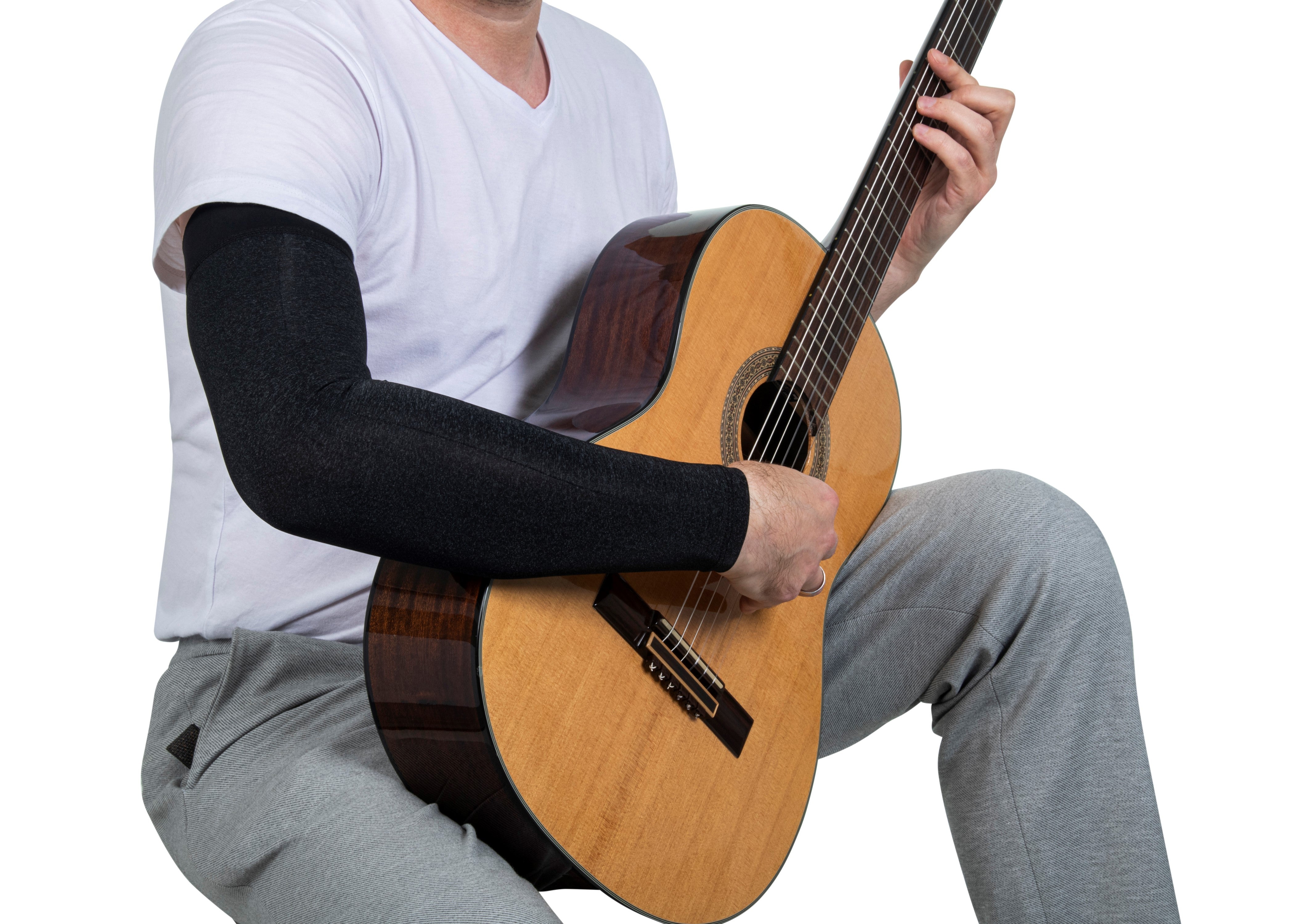Alba Guitar Beads Long Grey Sleeves - Arm protection for Classical and Flamenco guitarists