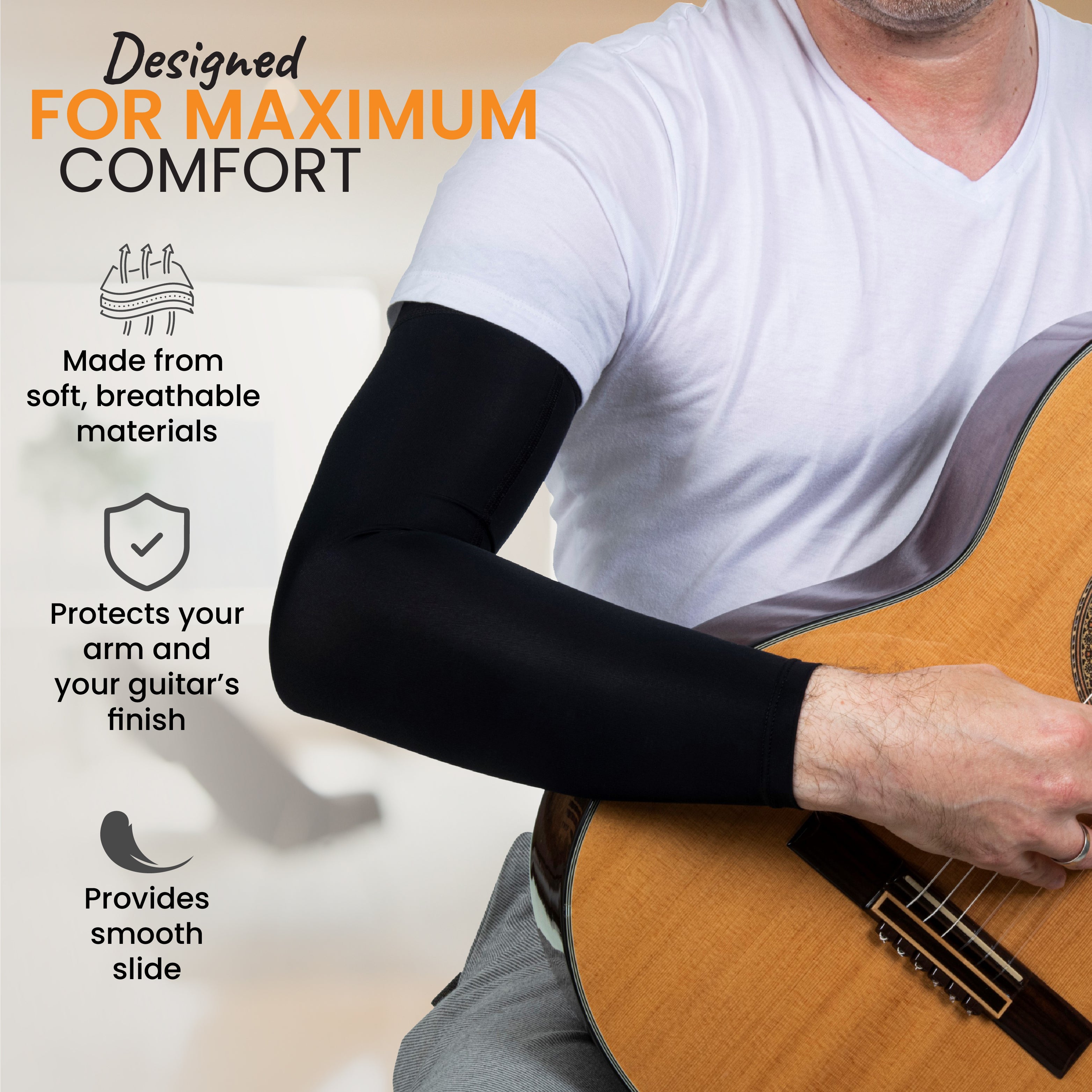 Alba Guitar Sleeves - Manches de guitare, Protection de bras pour vos guitares classiques