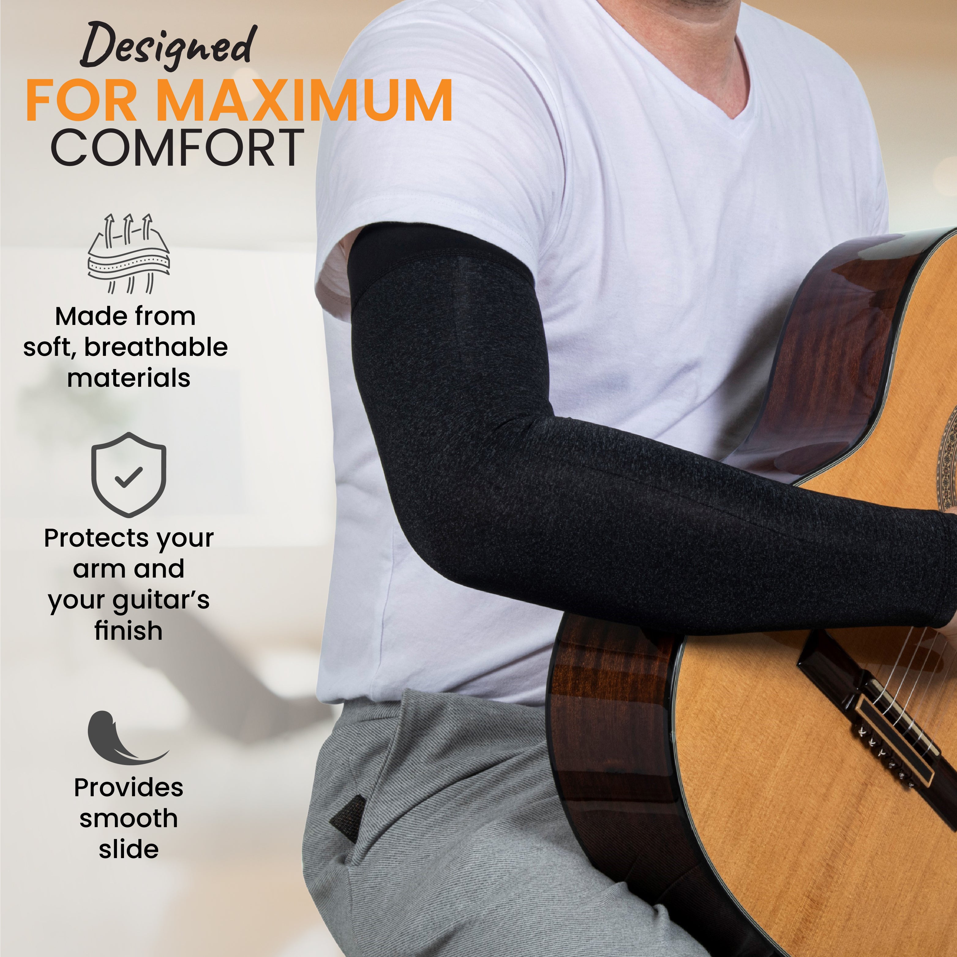 Alba Guitar Sleeves - Manches de guitare, Protection de bras pour vos guitares classiques