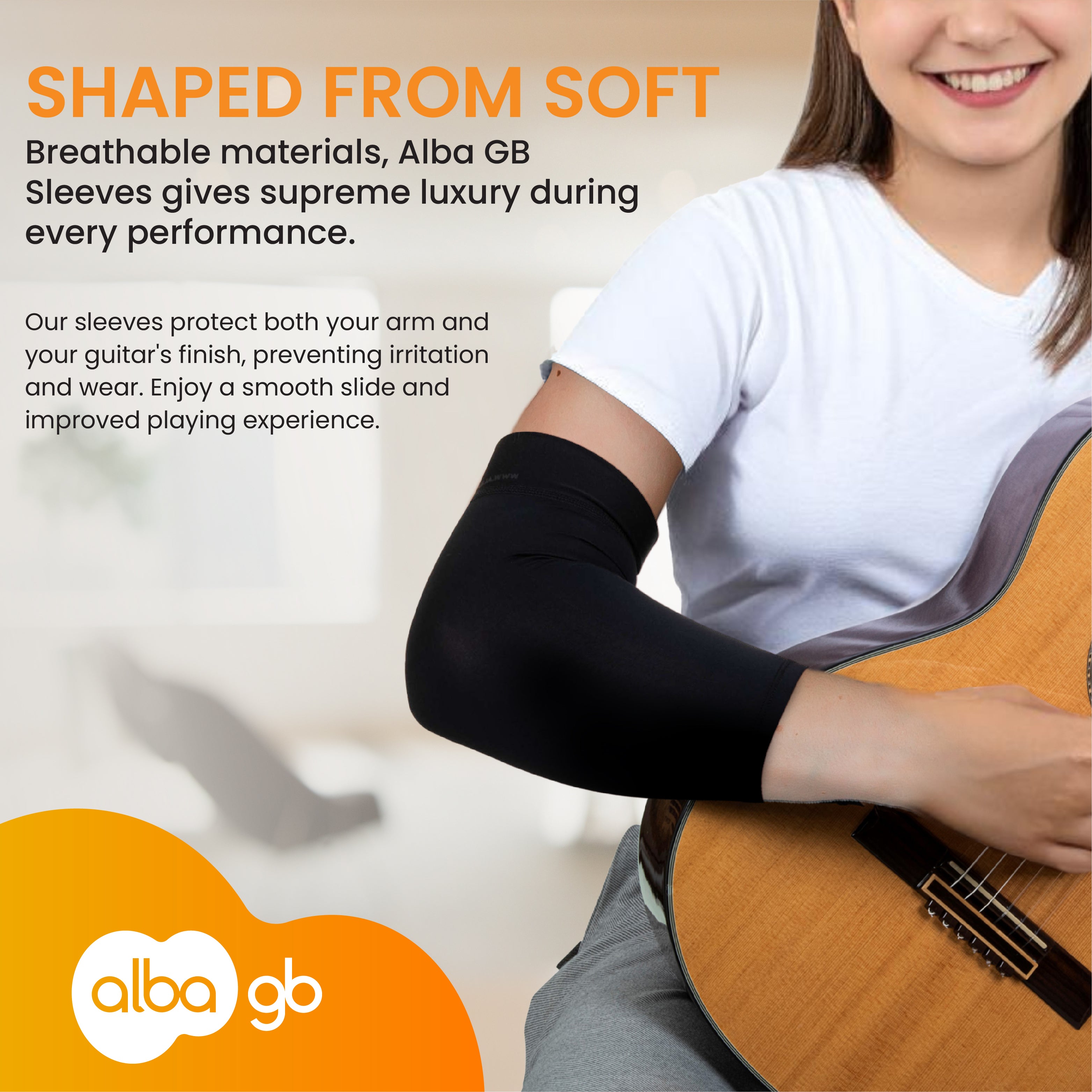 Alba Guitar Sleeves - Manches de guitare, Protection de bras pour vos guitares classiques