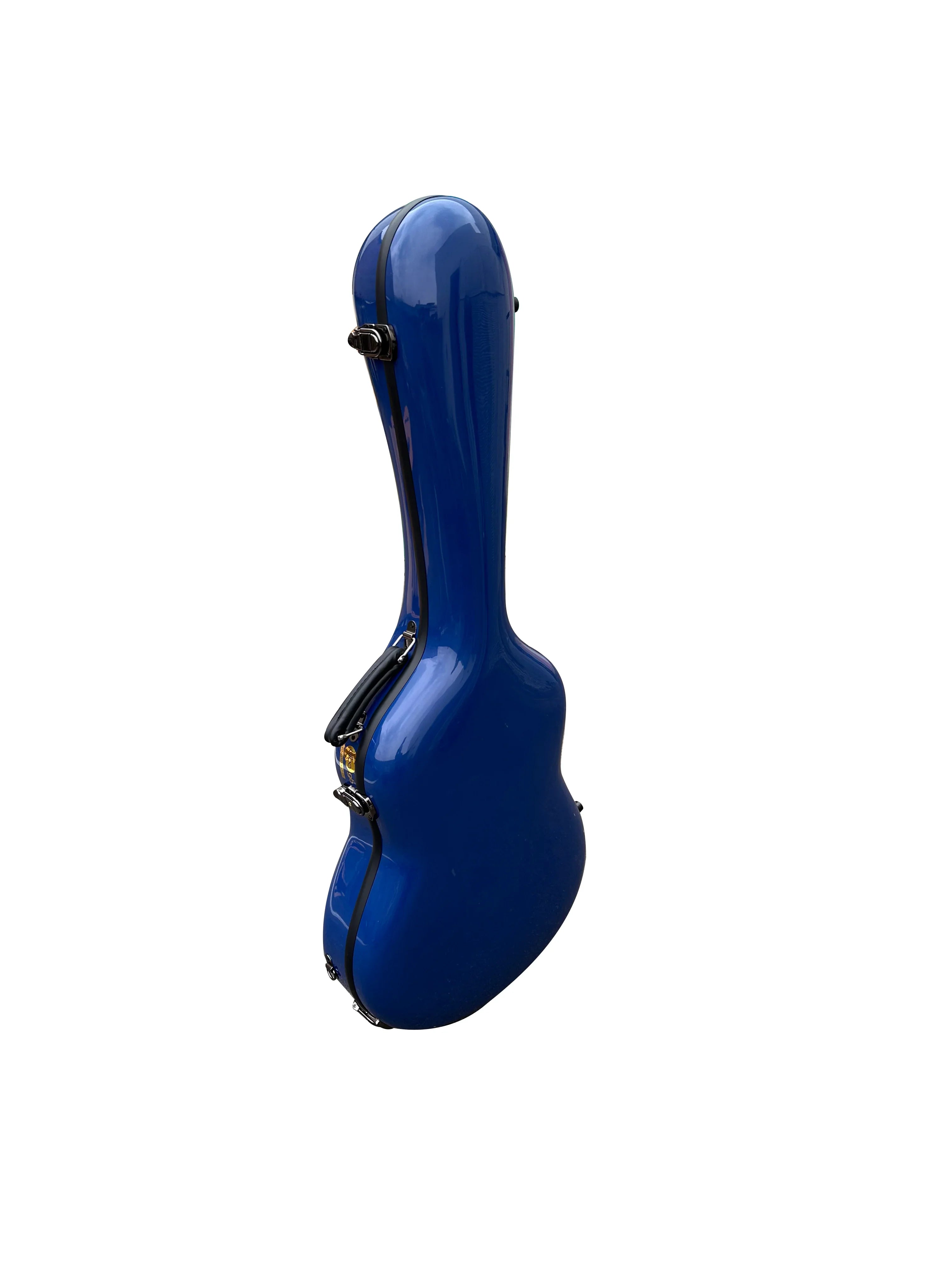 Custodia blu lucida in fibra di vetro per chitarra classica acustica, chitarra flamenco
