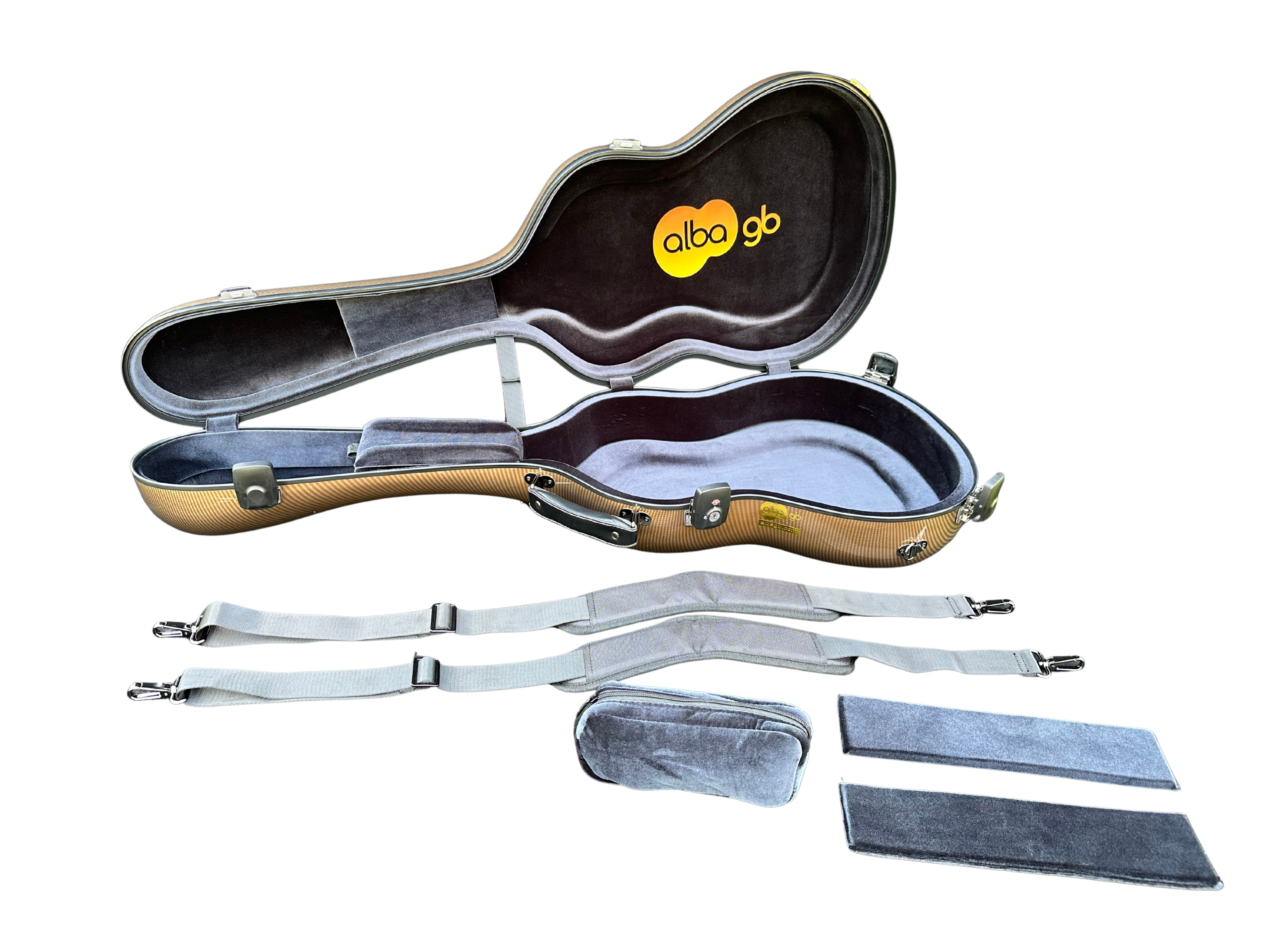 Glasfaser-Gitarrenkoffer für klassische Gitarre, Flamenco-Gitarre,  Black Gloss