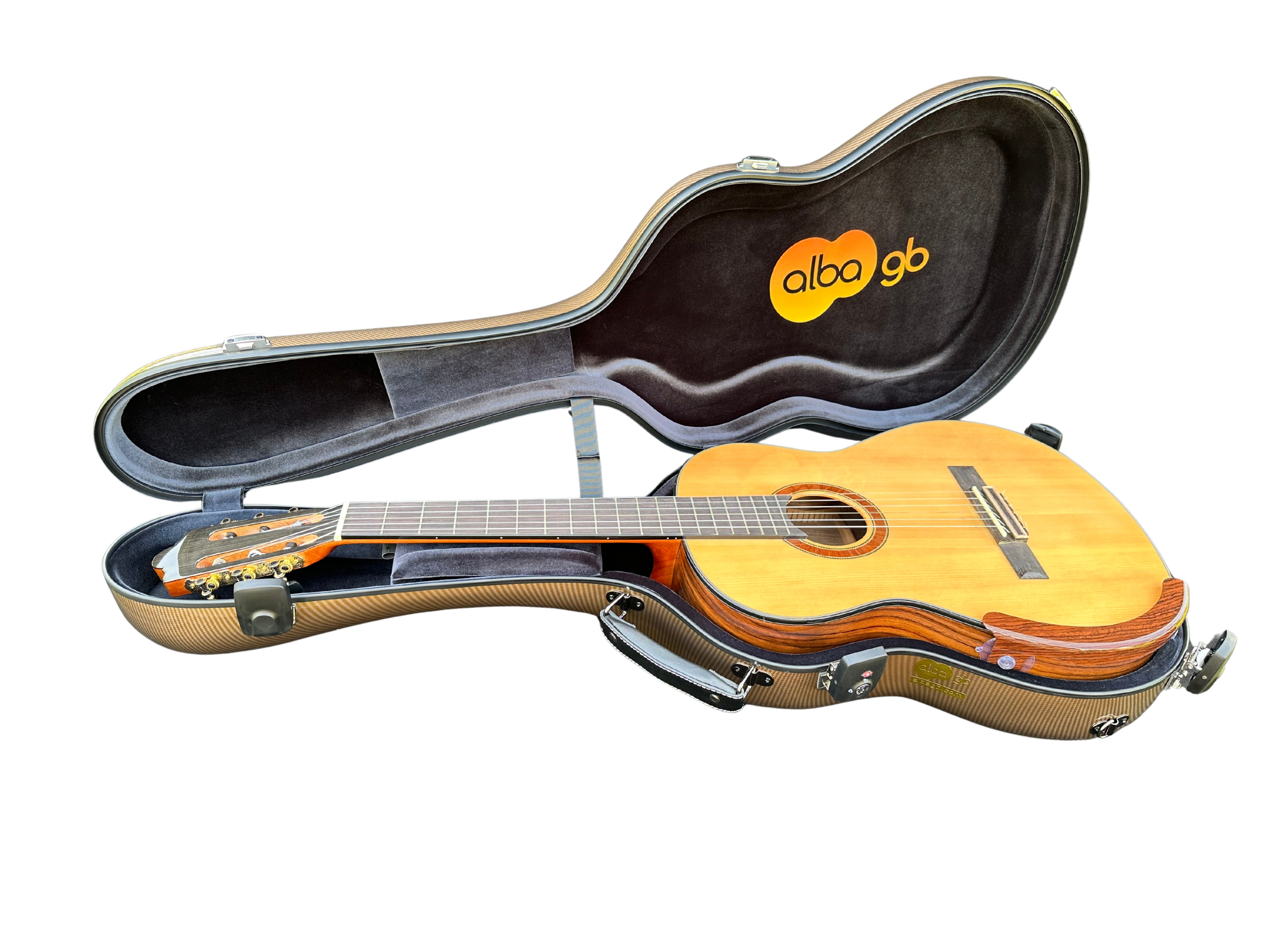 Glasfaser-Gitarrenkoffer für klassische Gitarre, Flamenco-Gitarre,  Black Gloss
