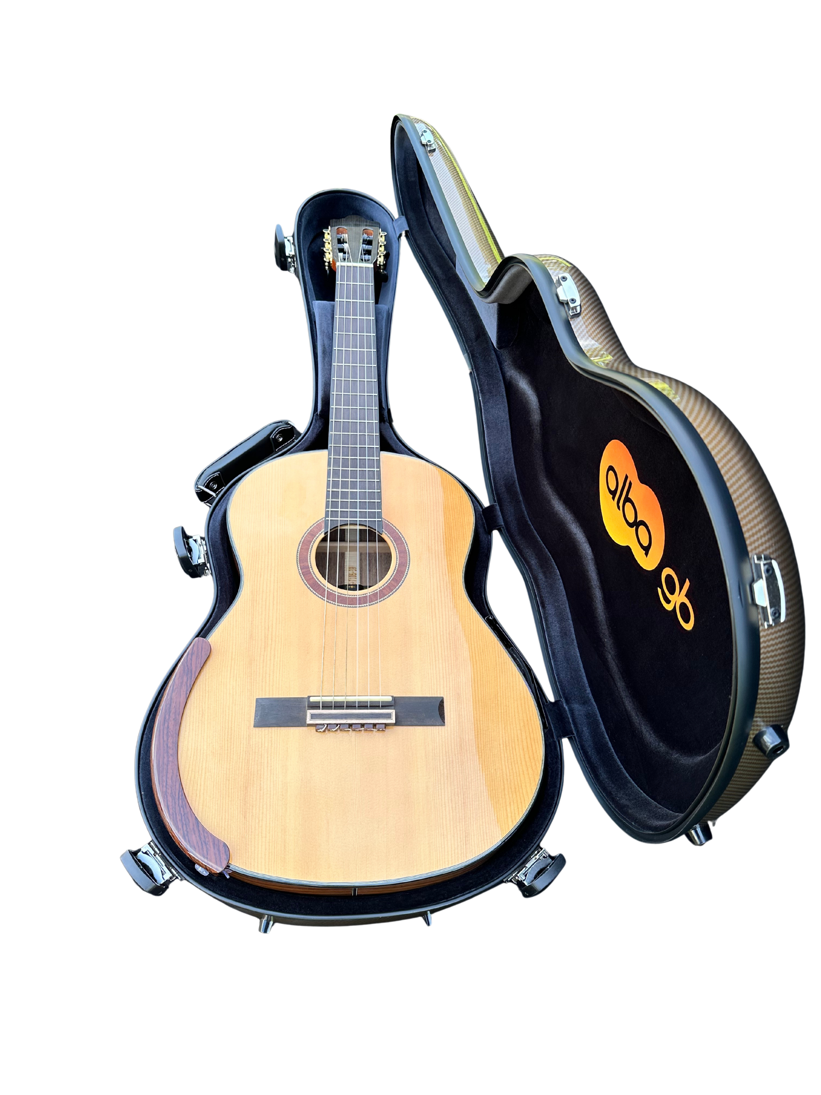 Glasfaser-Gitarrenkoffer für klassische Gitarre, Flamenco-Gitarre,  Black Gloss