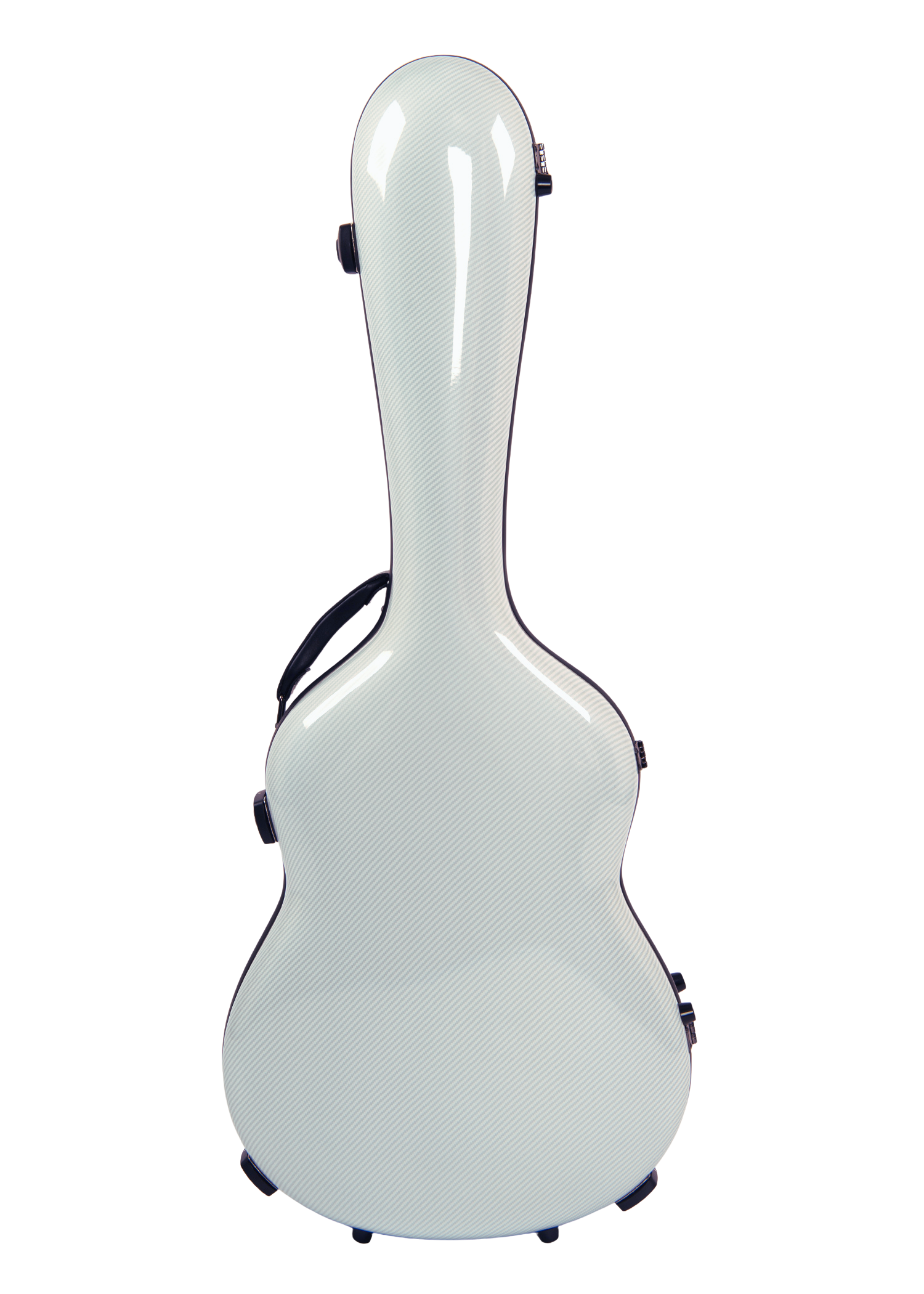 Alba GB Fiber Glass Case White Gloss with Carbon Pattern for Classical Guitar Acoustic, Flamenco guitar case