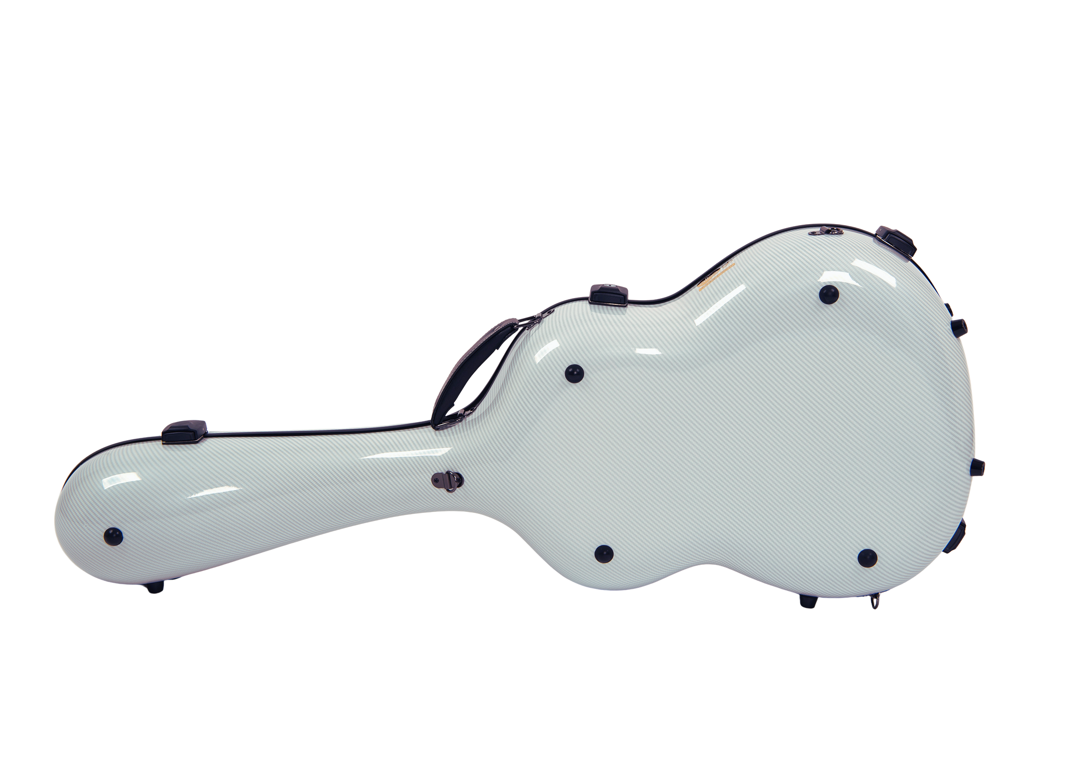 Alba GB Fiber Glass Case White Gloss with Carbon Pattern for Classical Guitar Acoustic, Flamenco guitar case