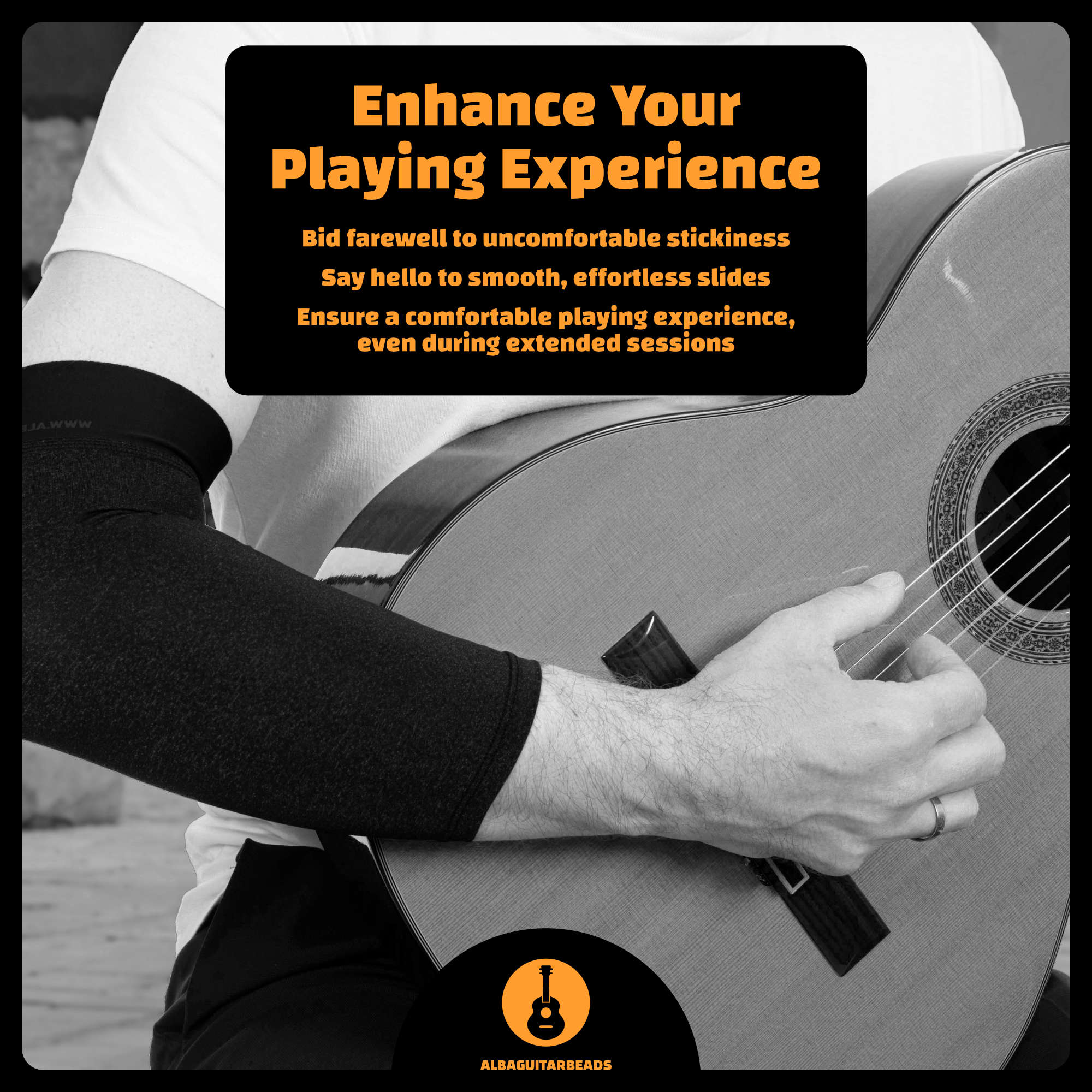 Alba Guitar Sleeves - Manches de guitare, Protection de bras pour vos guitares classiques