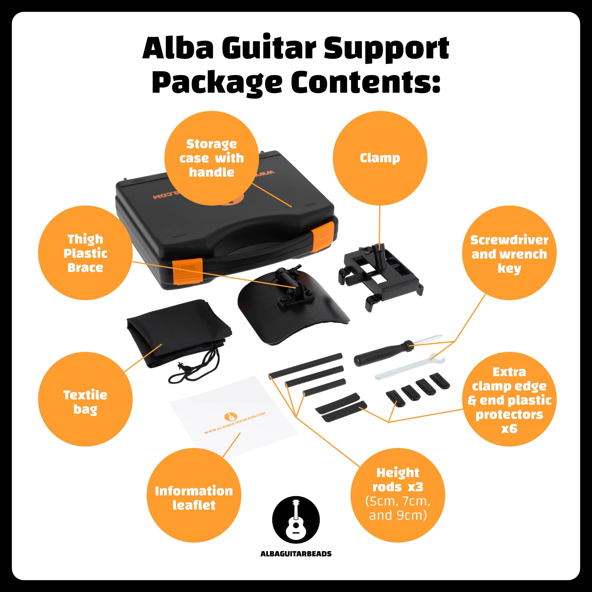  Alba Guitar Beads Support Guitare Classique