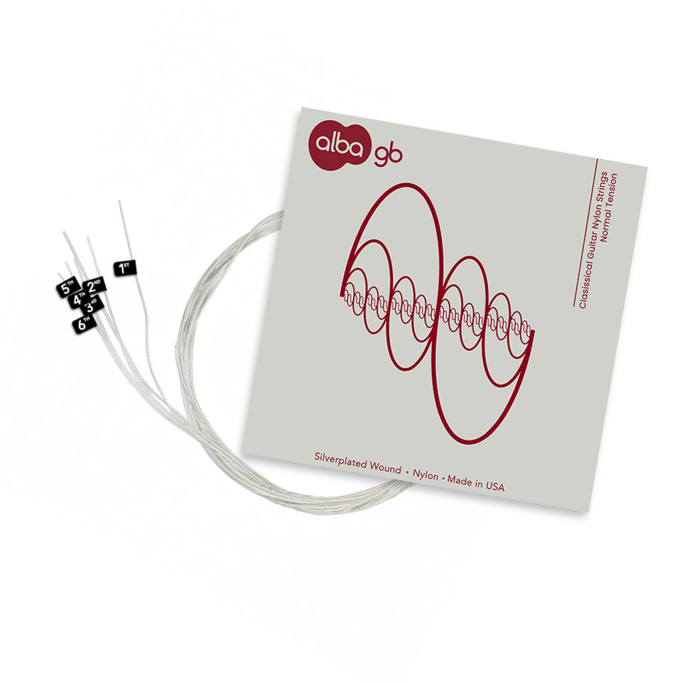 Alba GB - Corde in Nylon per Chitarra Classica - Tensione Normale + Bundle con Beads Marroni